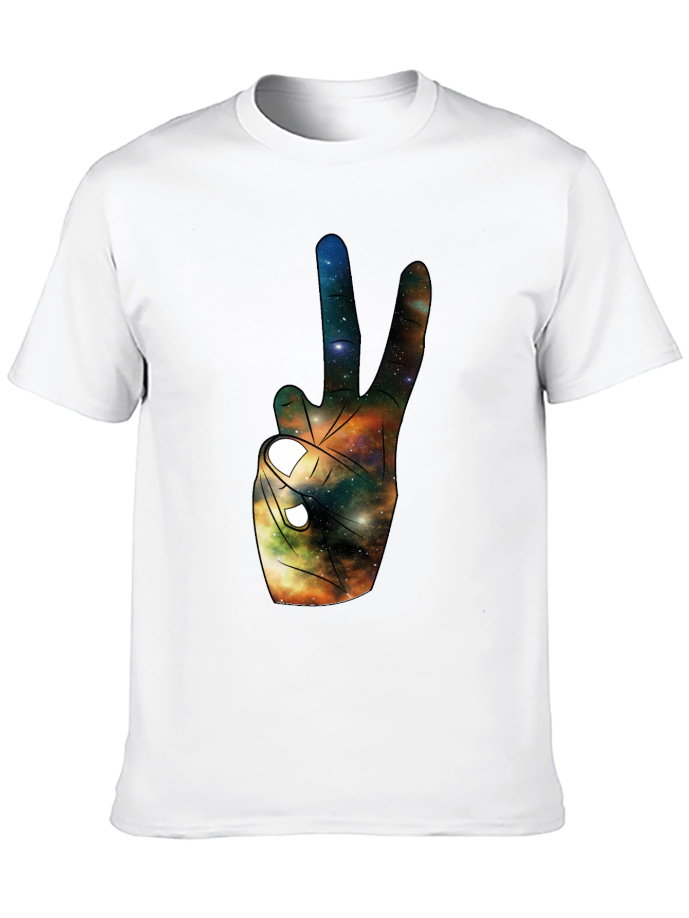 Galaxy Peace Sign Black T-Shirt