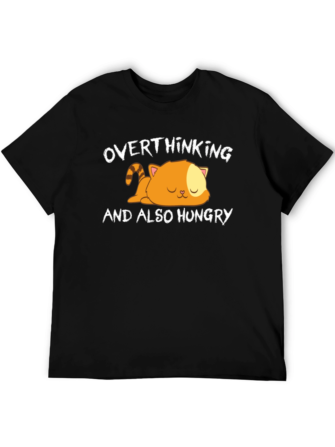 Overthinking & Hungry Cat Graphic T-Shirt