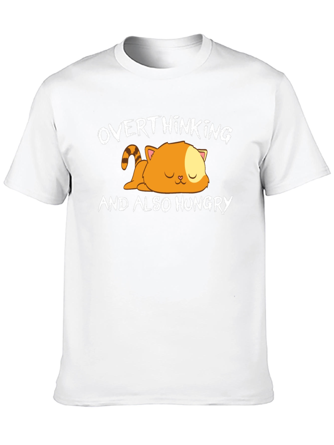 Overthinking & Hungry Cat Graphic T-Shirt