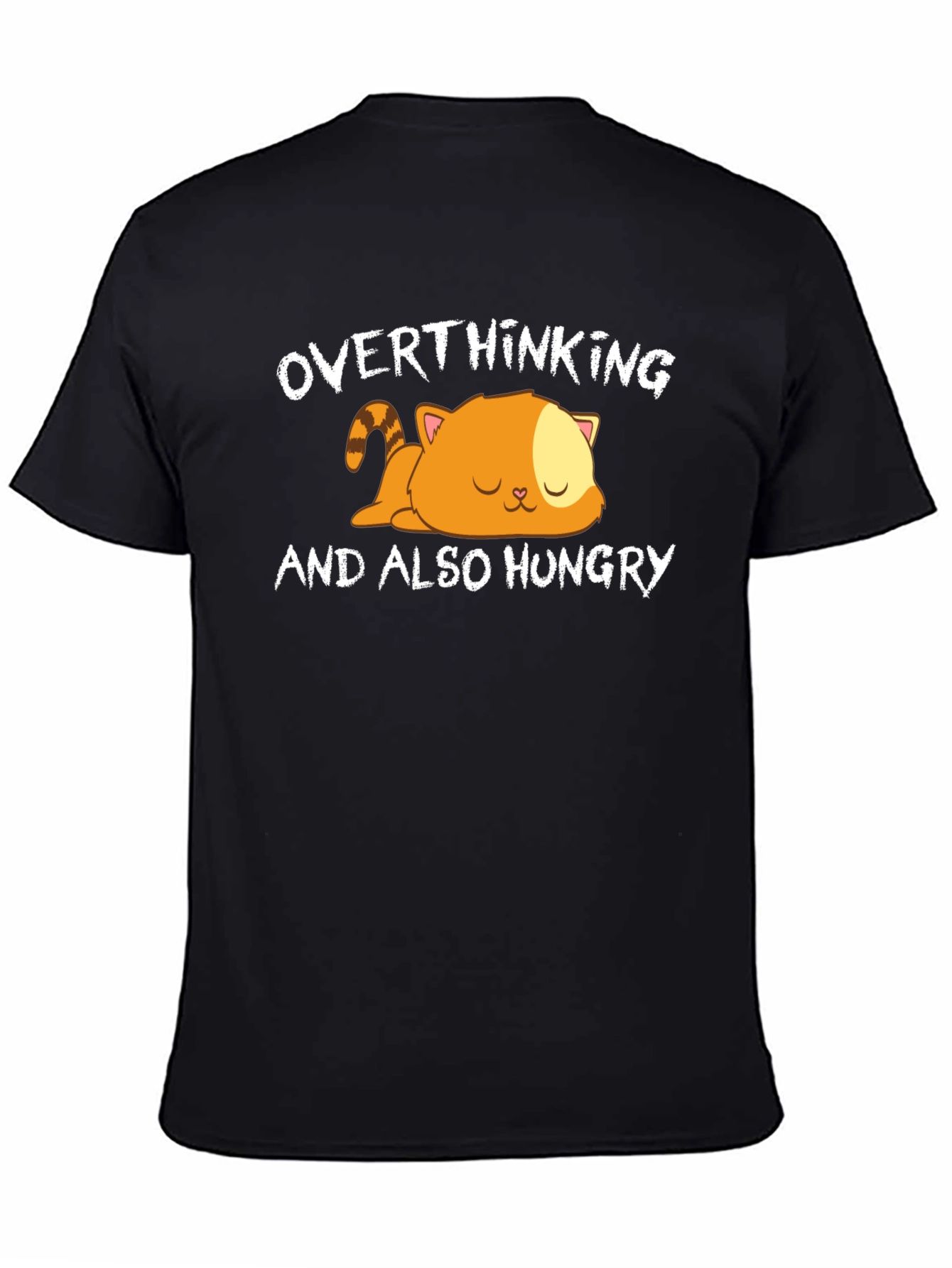 Overthinking & Hungry Cat Graphic T-Shirt