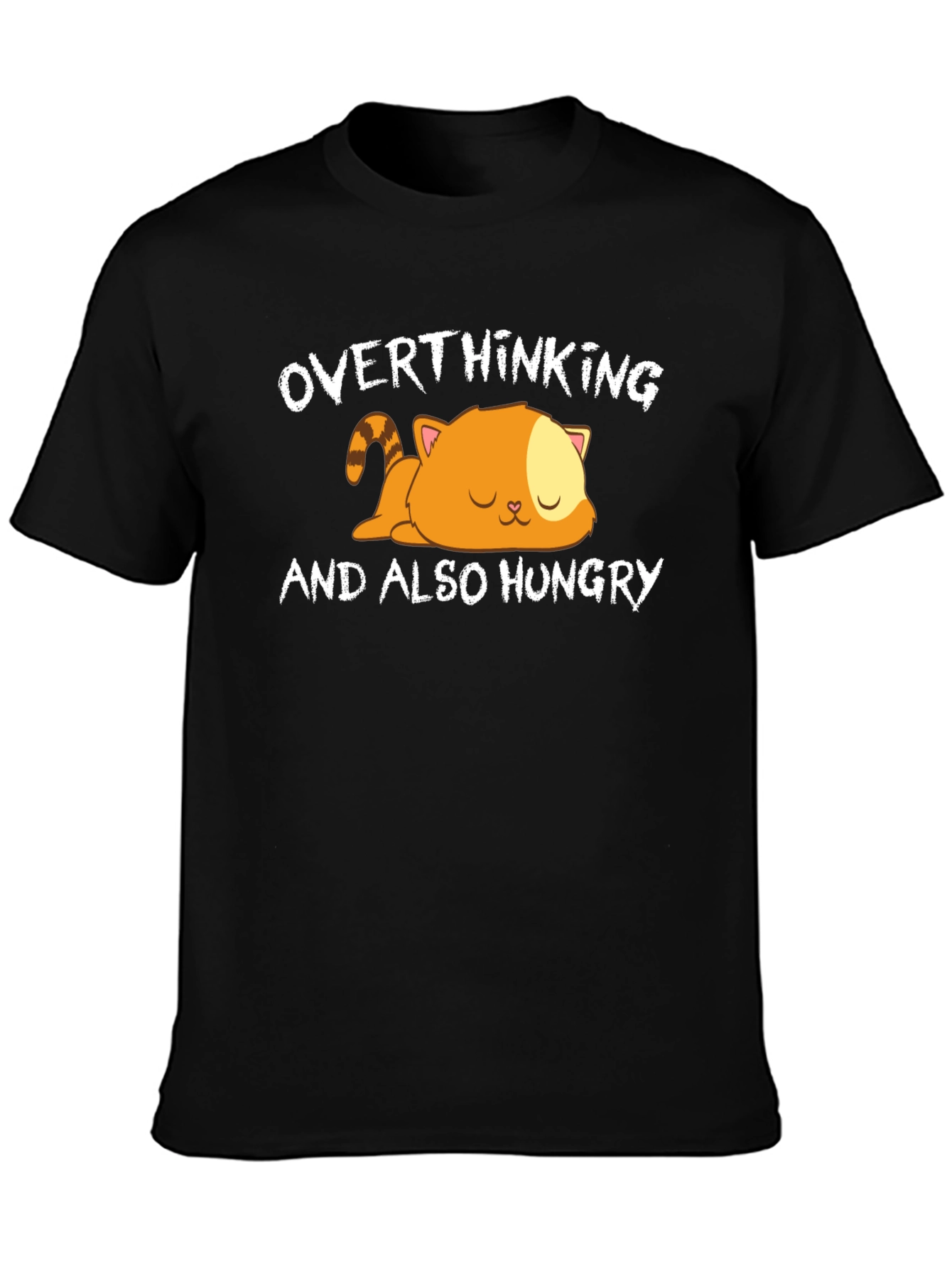 Overthinking & Hungry Cat Graphic T-Shirt