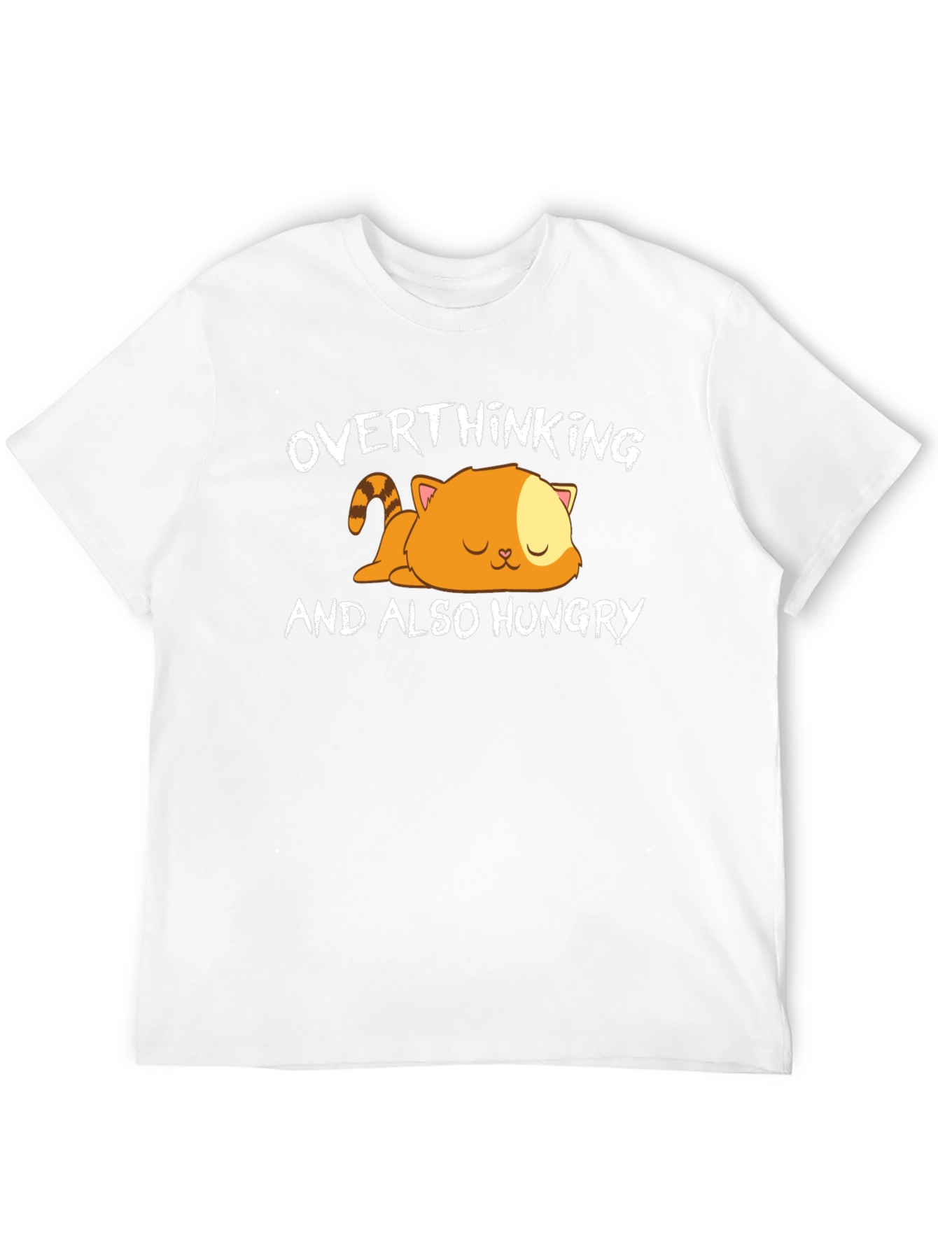 Overthinking & Hungry Cat Graphic T-Shirt