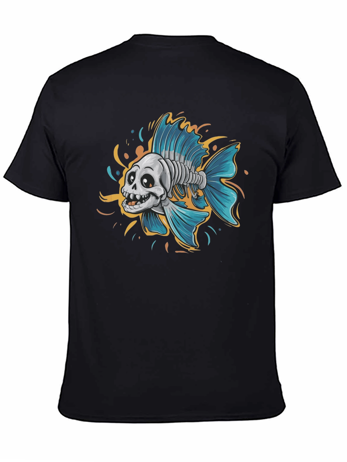 Skull Fish Graphic Tee - Mens Black T-Shirt
