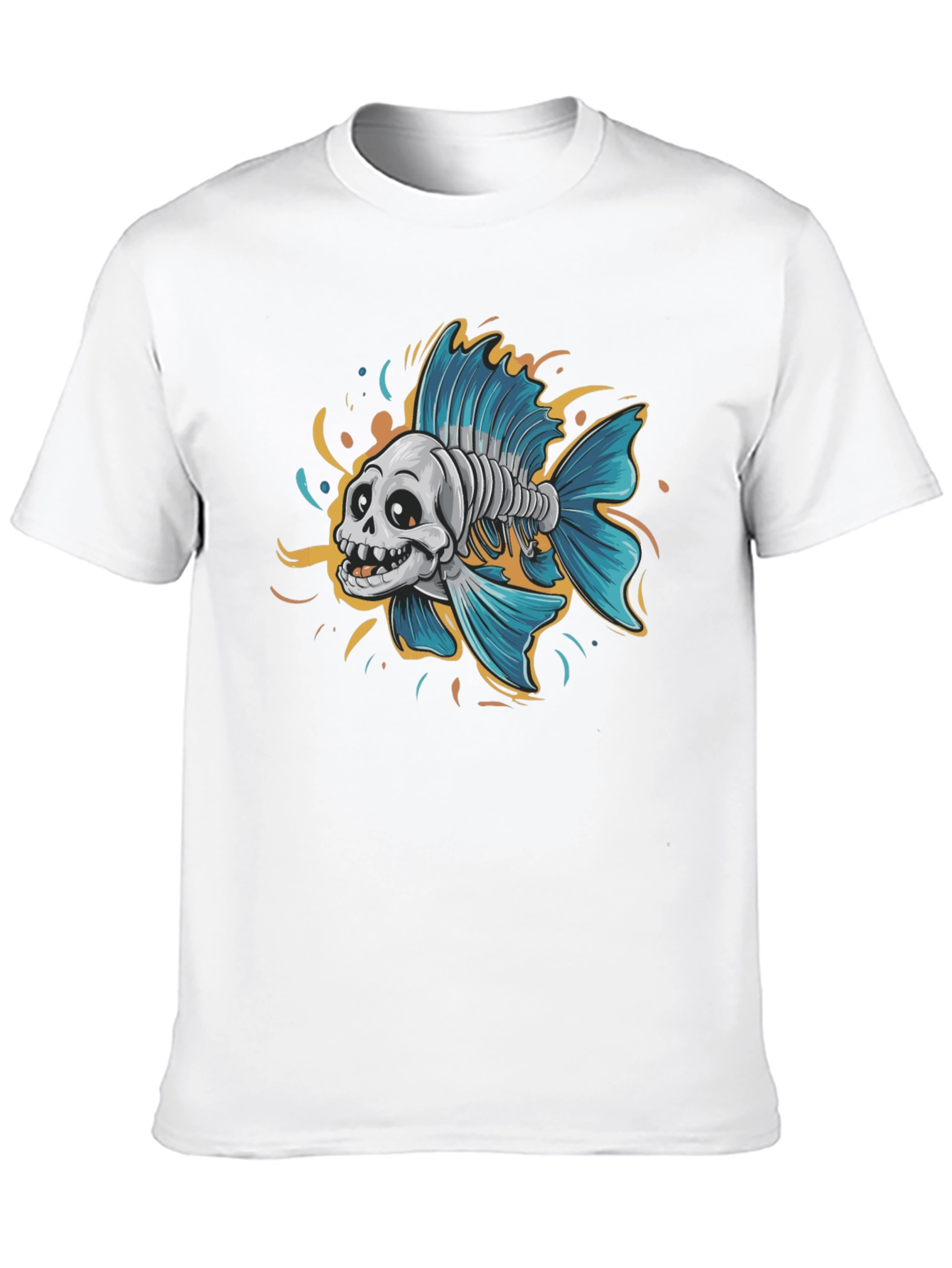 Skull Fish Graphic Tee - Mens Black T-Shirt