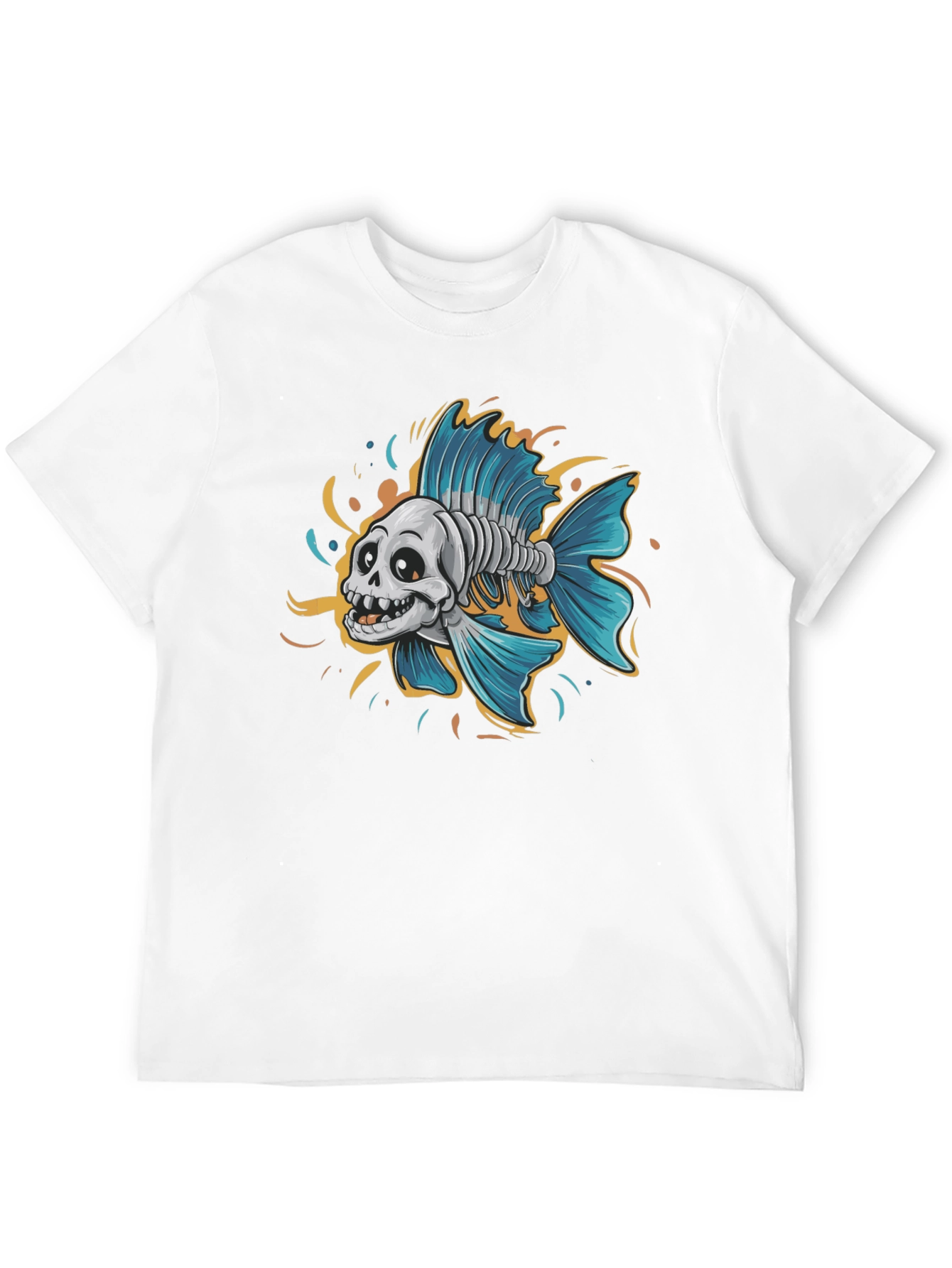 Skull Fish Graphic Tee - Mens Black T-Shirt