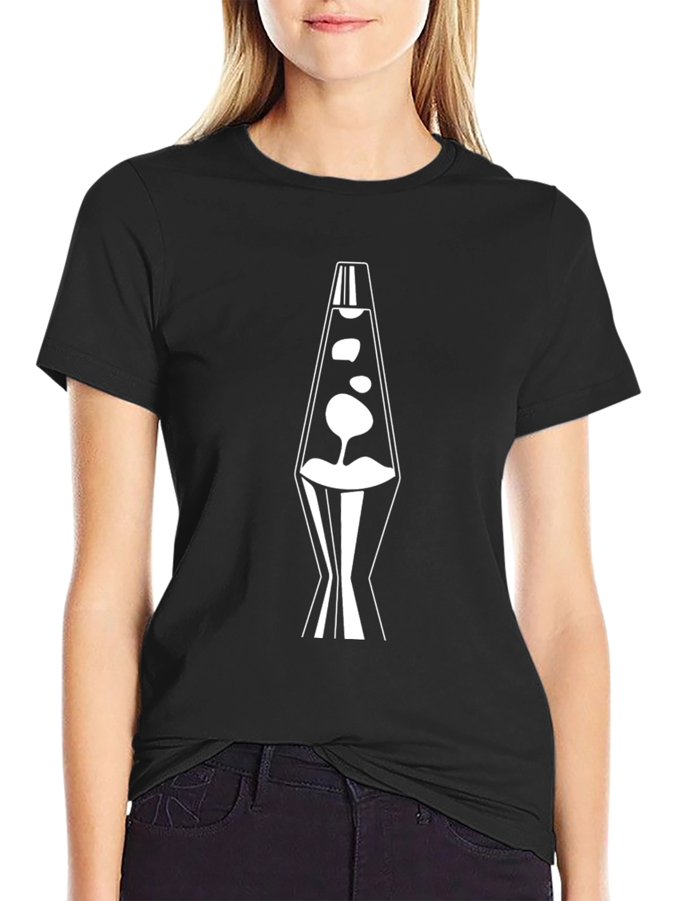 Retro Lava Lamp Graphic T-Shirt - Black