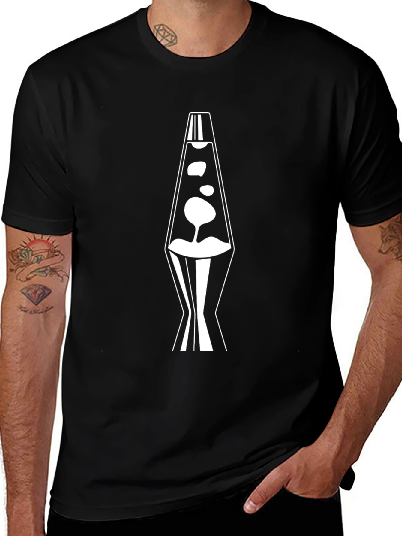 Retro Lava Lamp Graphic T-Shirt - Black
