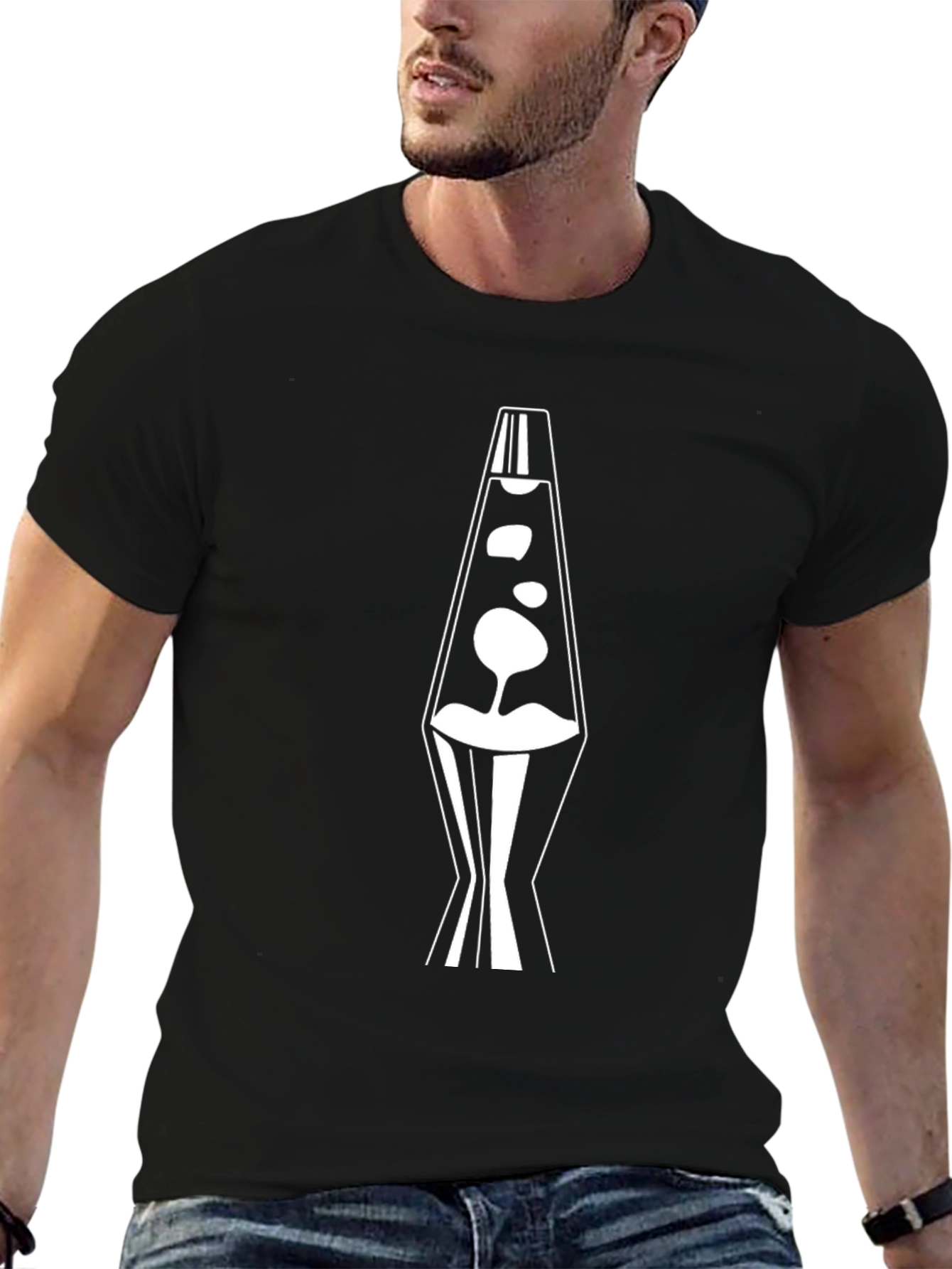 Retro Lava Lamp Graphic T-Shirt - Black