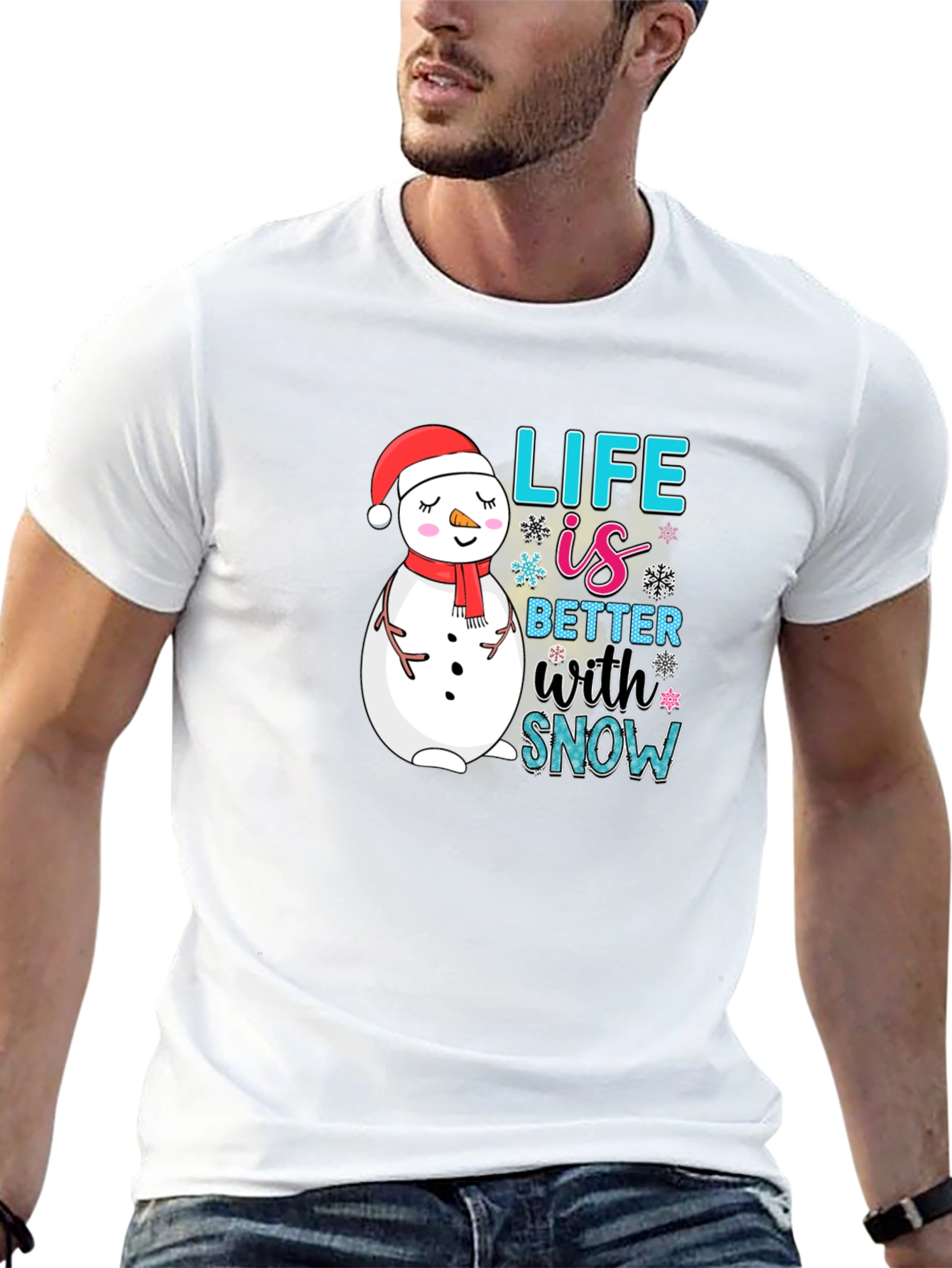Snowman Graphic Tee - Life is Better With Snow