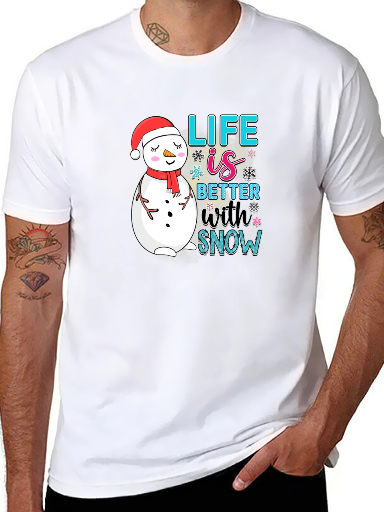 Snowman Graphic Tee - Life is Better With Snow