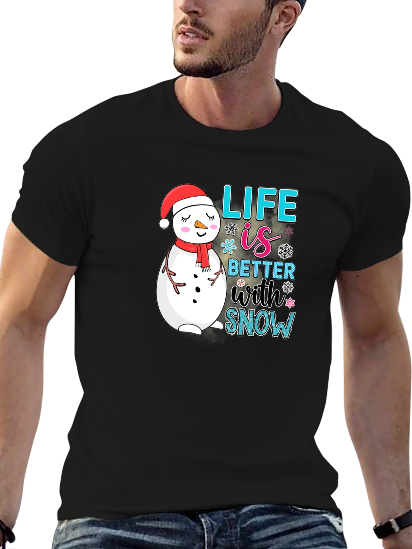 Snowman Graphic Tee - Life is Better With Snow