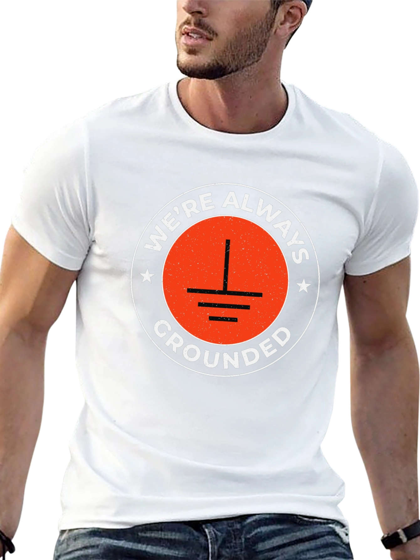 Were Always Grounded Graphic Tee - Black