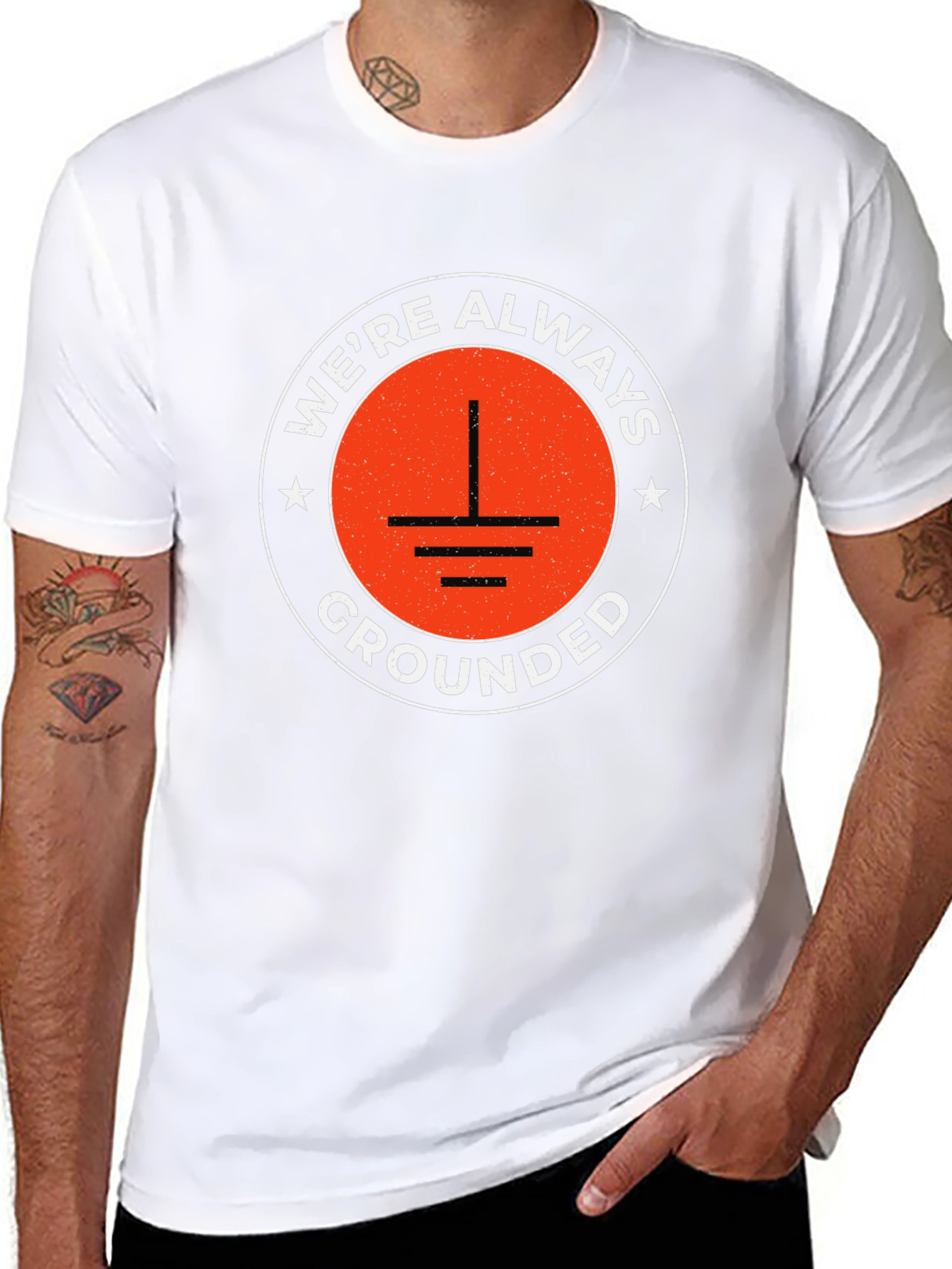 Were Always Grounded Graphic Tee - Black