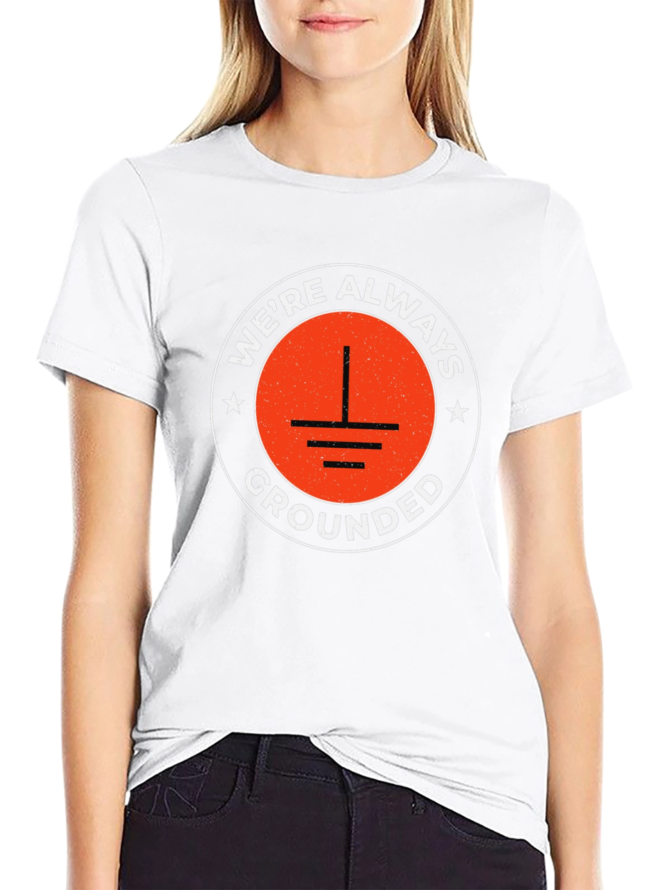 Were Always Grounded Graphic Tee - Black