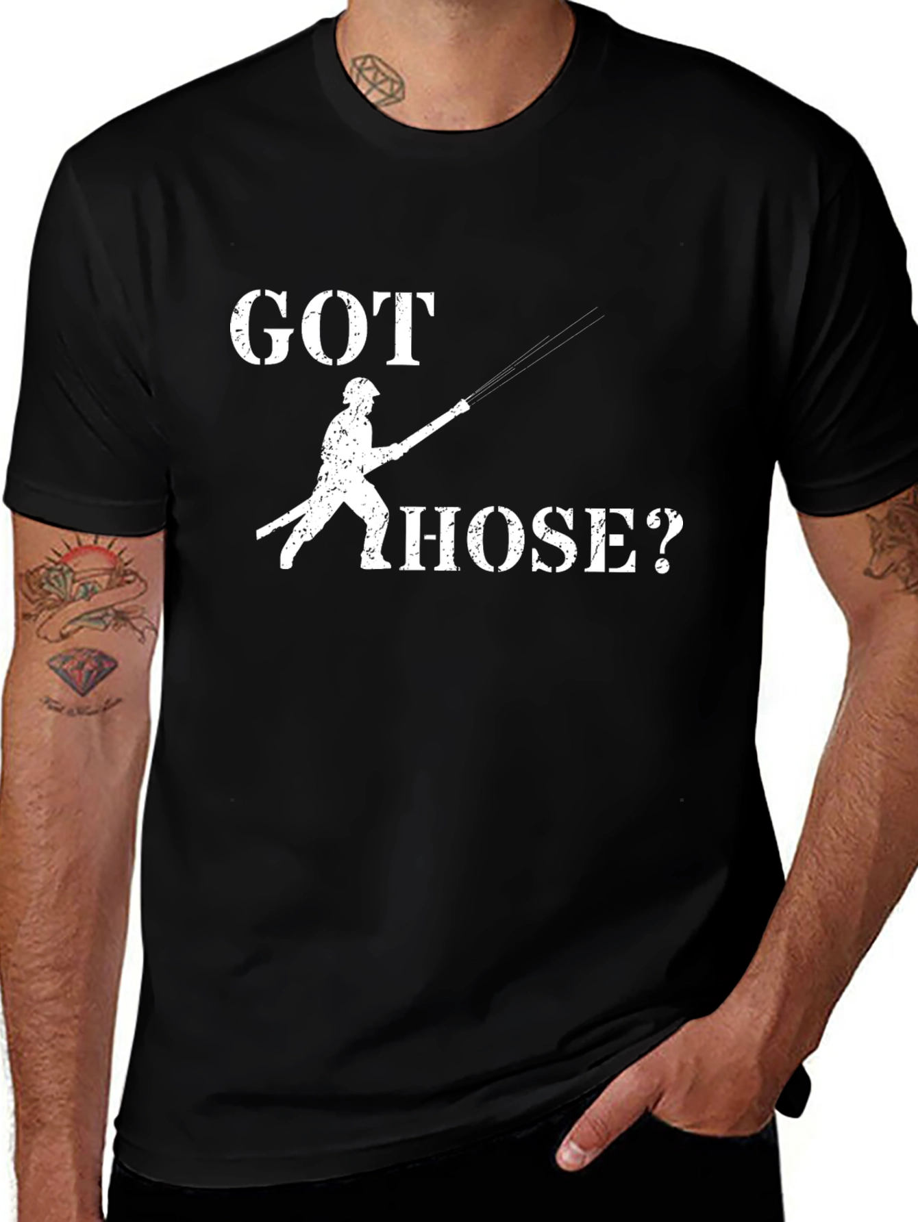 Got Hose? Firefighter T-Shirt - Black