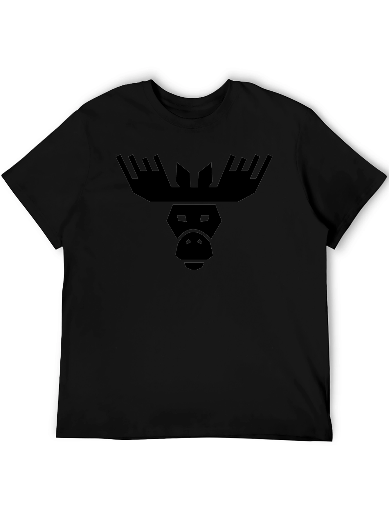 Geometric Moose Graphic Tee - Cool Animal Print