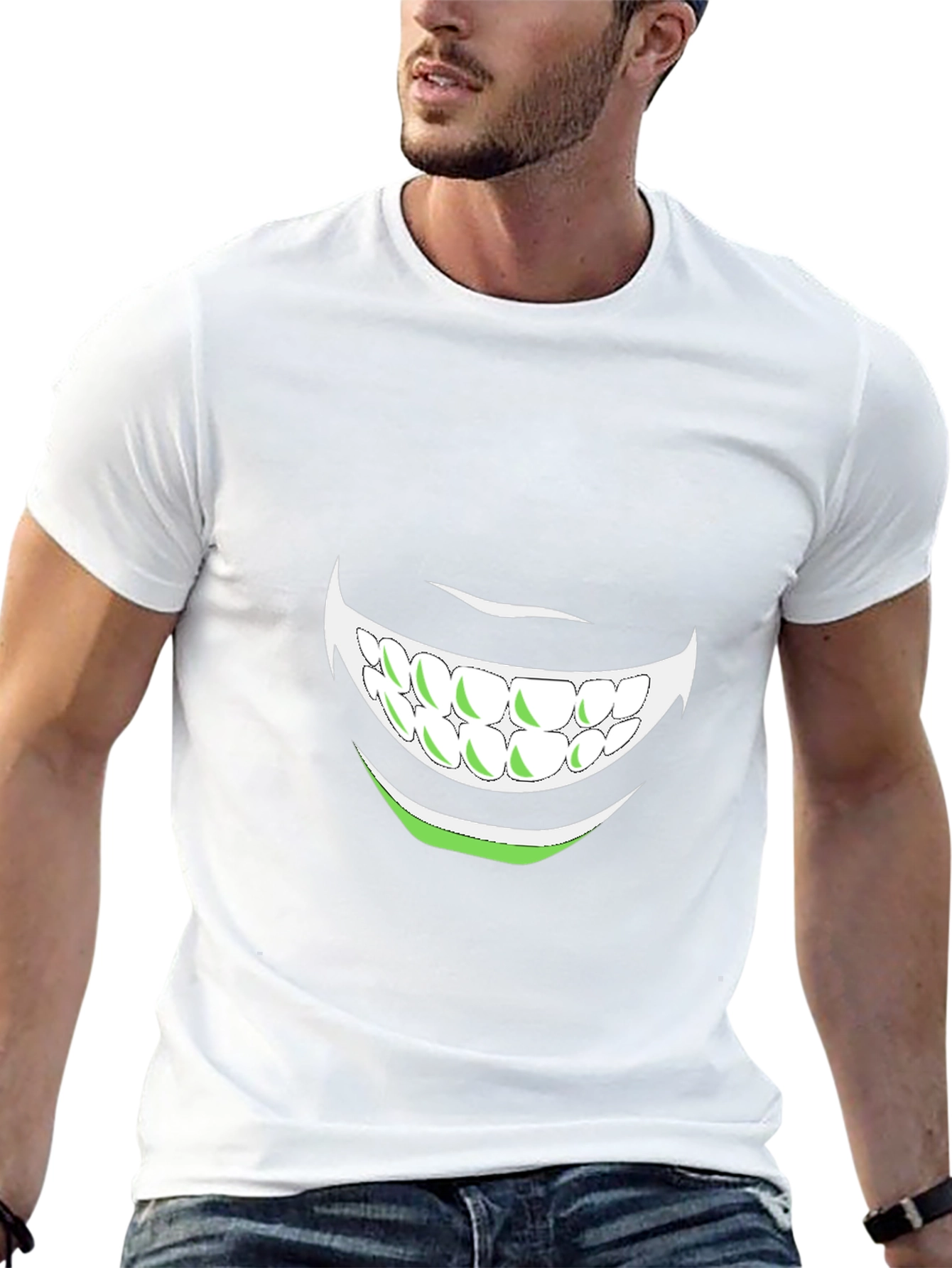 Mens Graphic Tee - Grinning Mouth Design