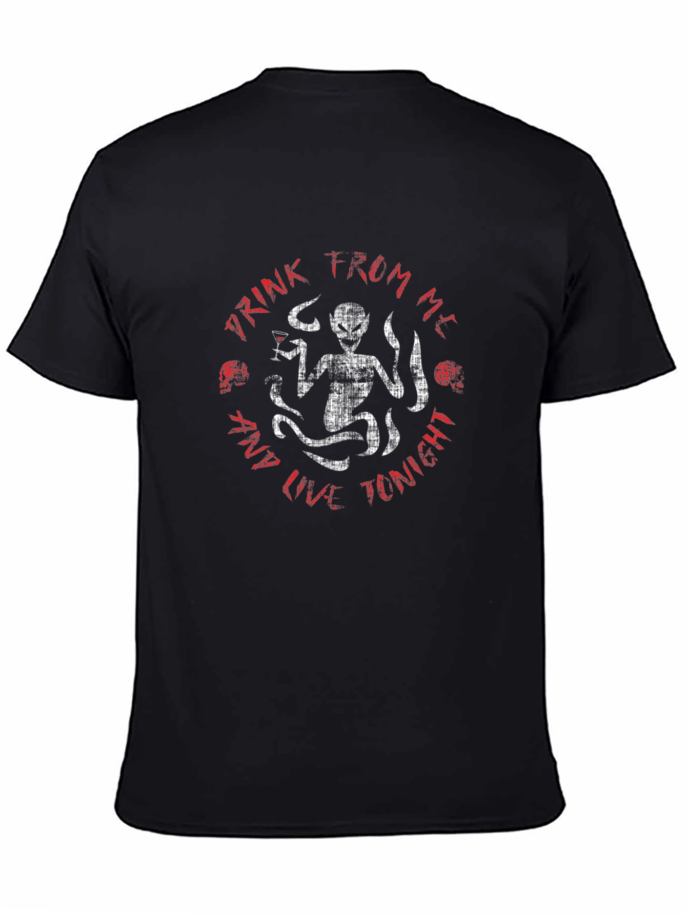 Drink From Me T-Shirt Alien Design Black