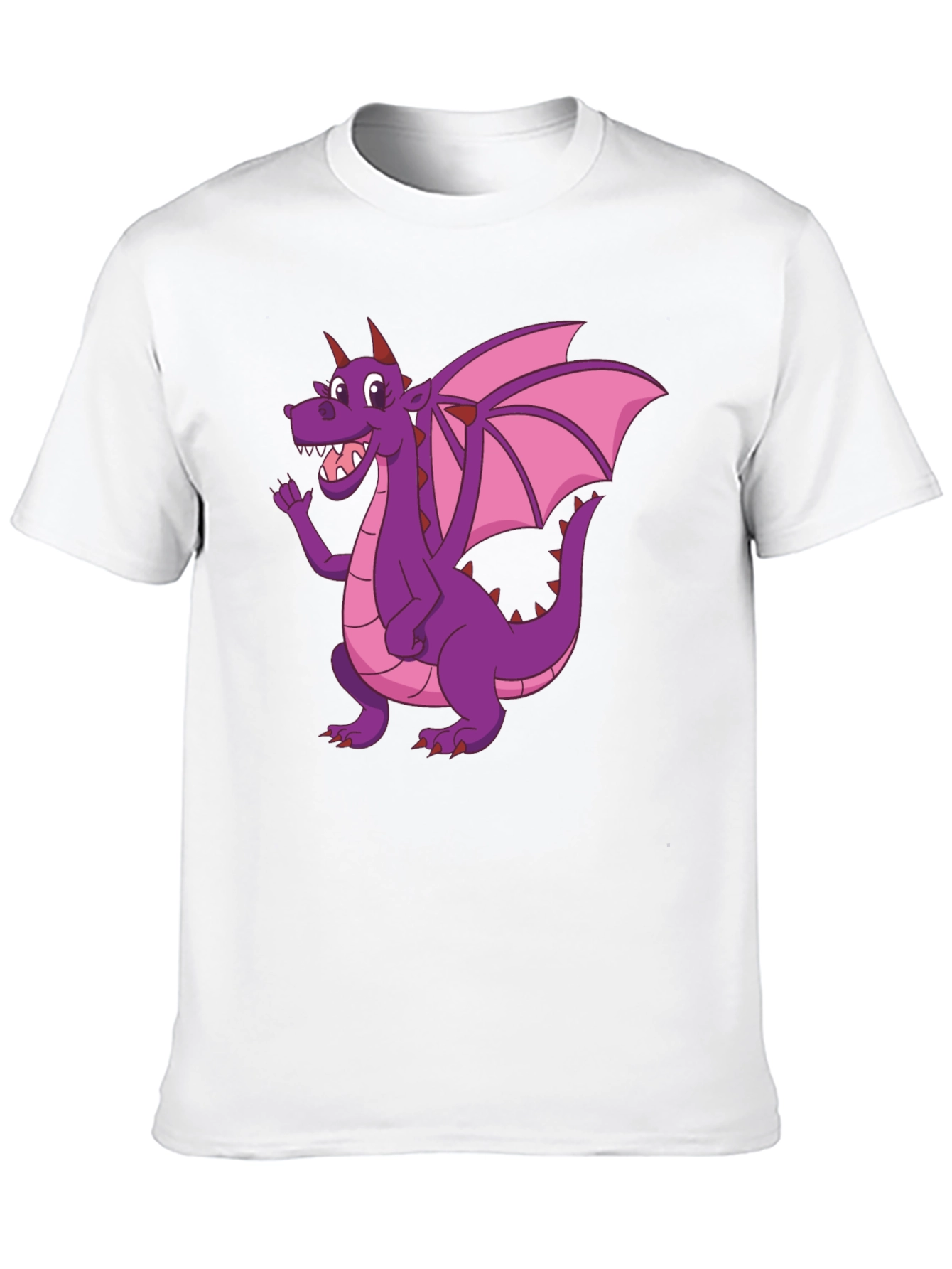 Dragon T-Shirt - Cartoon Purple Dragon Graphic Tee