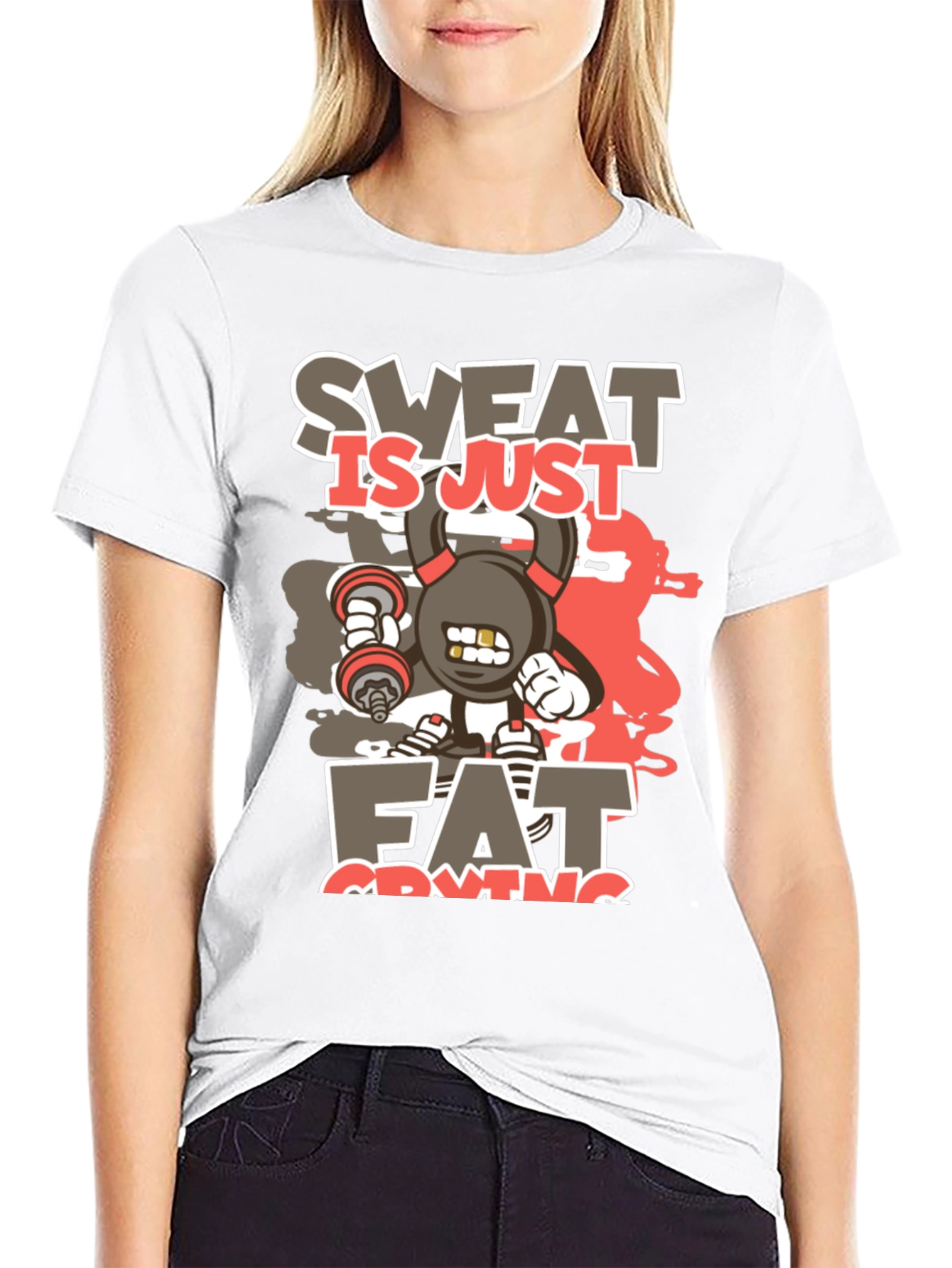 Sweat is Just Fat Crying Graphic T-Shirt