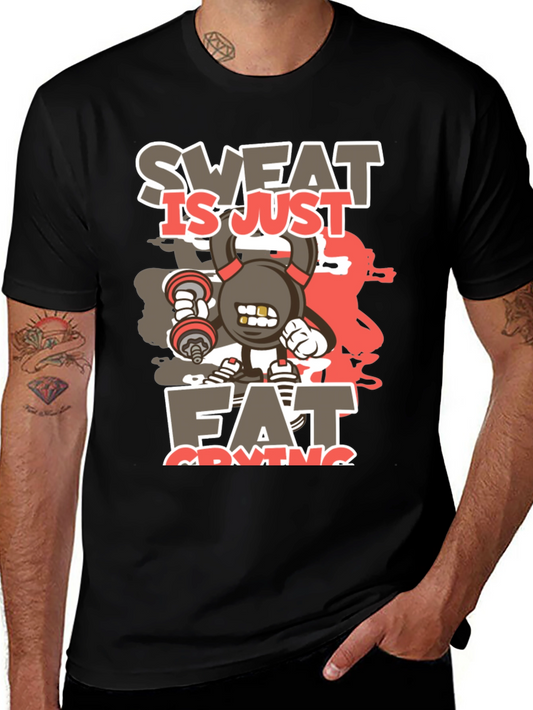 Sweat is Just Fat Crying Graphic T-Shirt