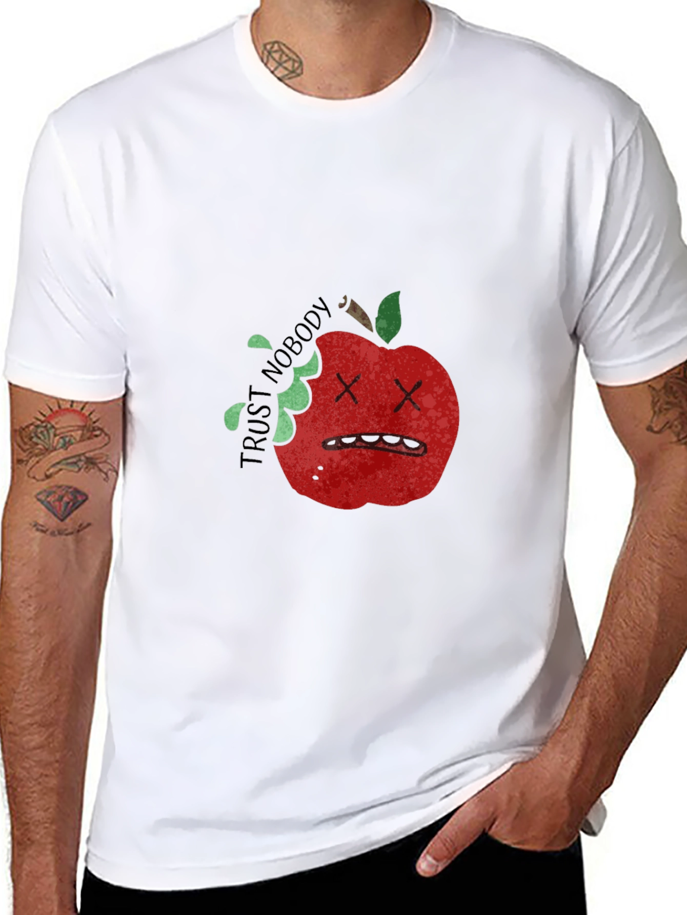 Trust Nobody Apple Graphic Tee