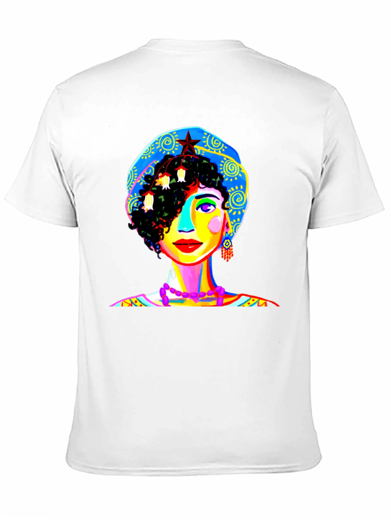 Vibrant Woman Graphic Tee - Unique Pop Art Design