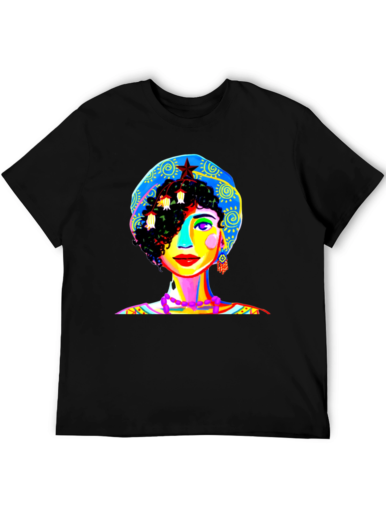 Vibrant Woman Graphic Tee - Unique Pop Art Design