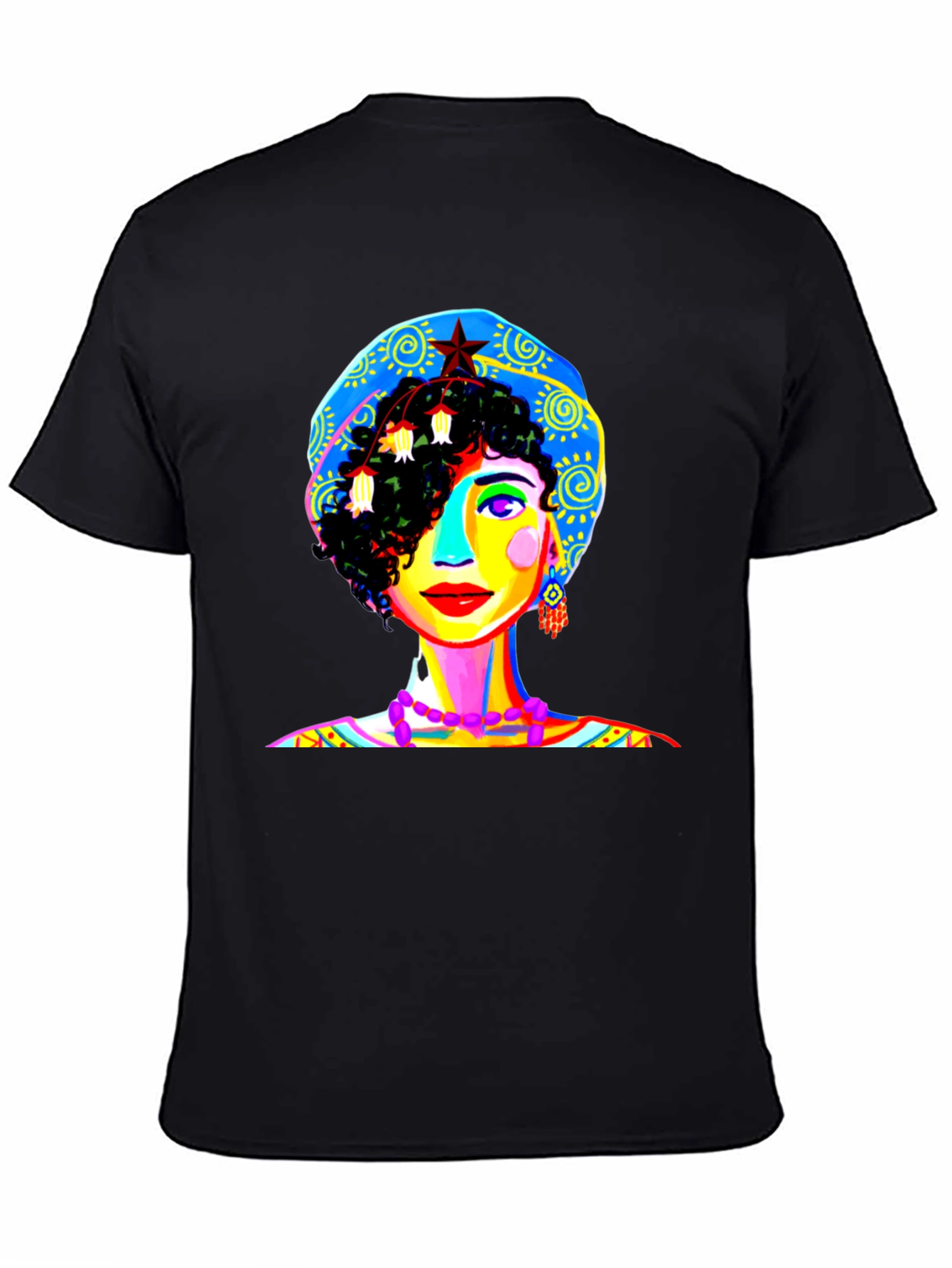 Vibrant Woman Graphic Tee - Unique Pop Art Design