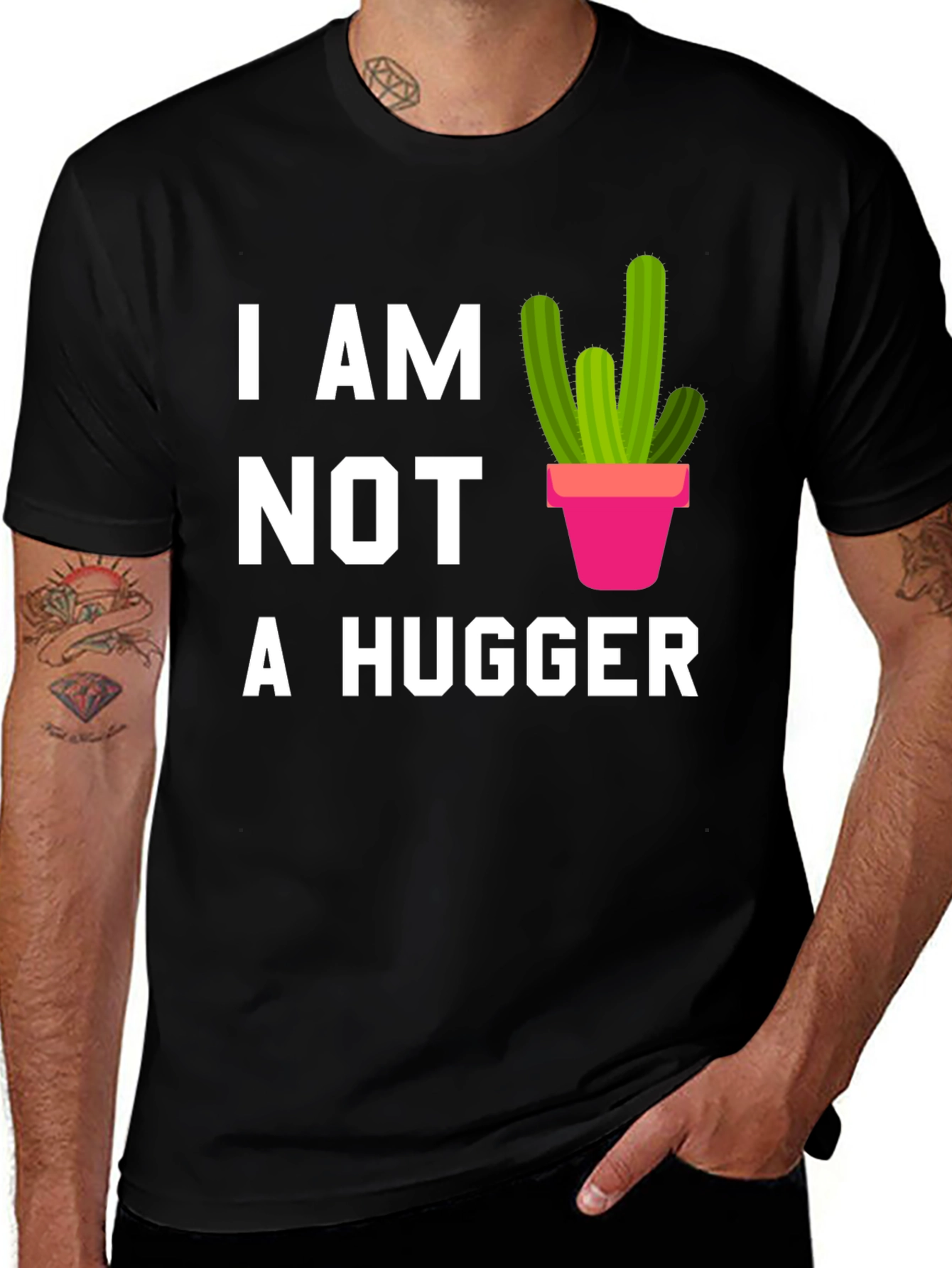 I am Not a Hugger Cactus Graphic Tee