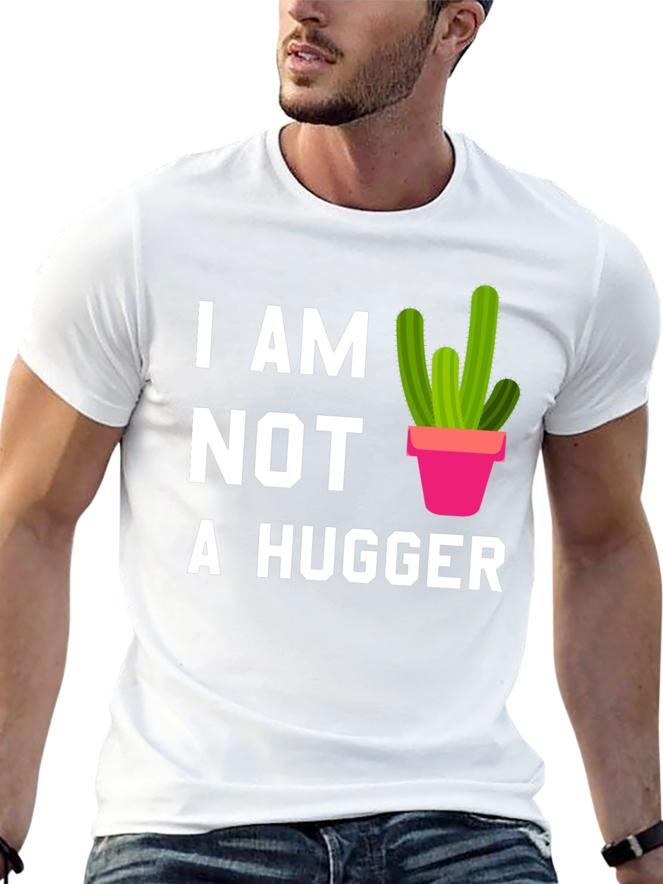 I am Not a Hugger Cactus Graphic Tee