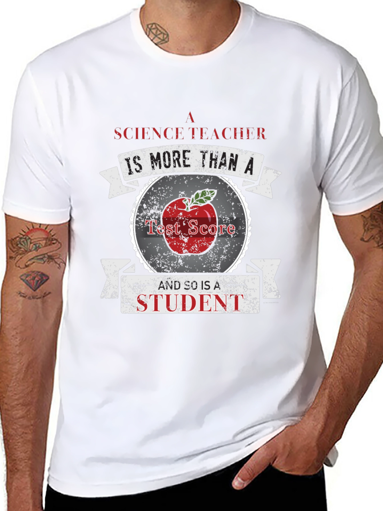Science Teacher Student Apple Graphic T-Shirt