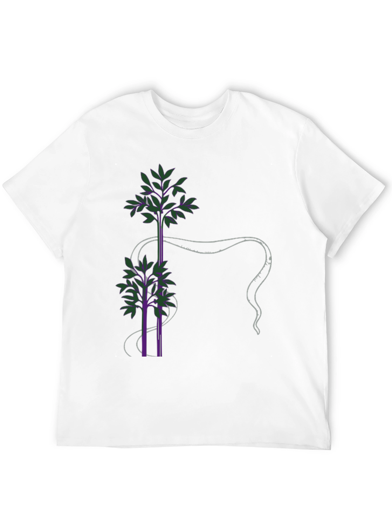 Unique Tree Design Black T-Shirt