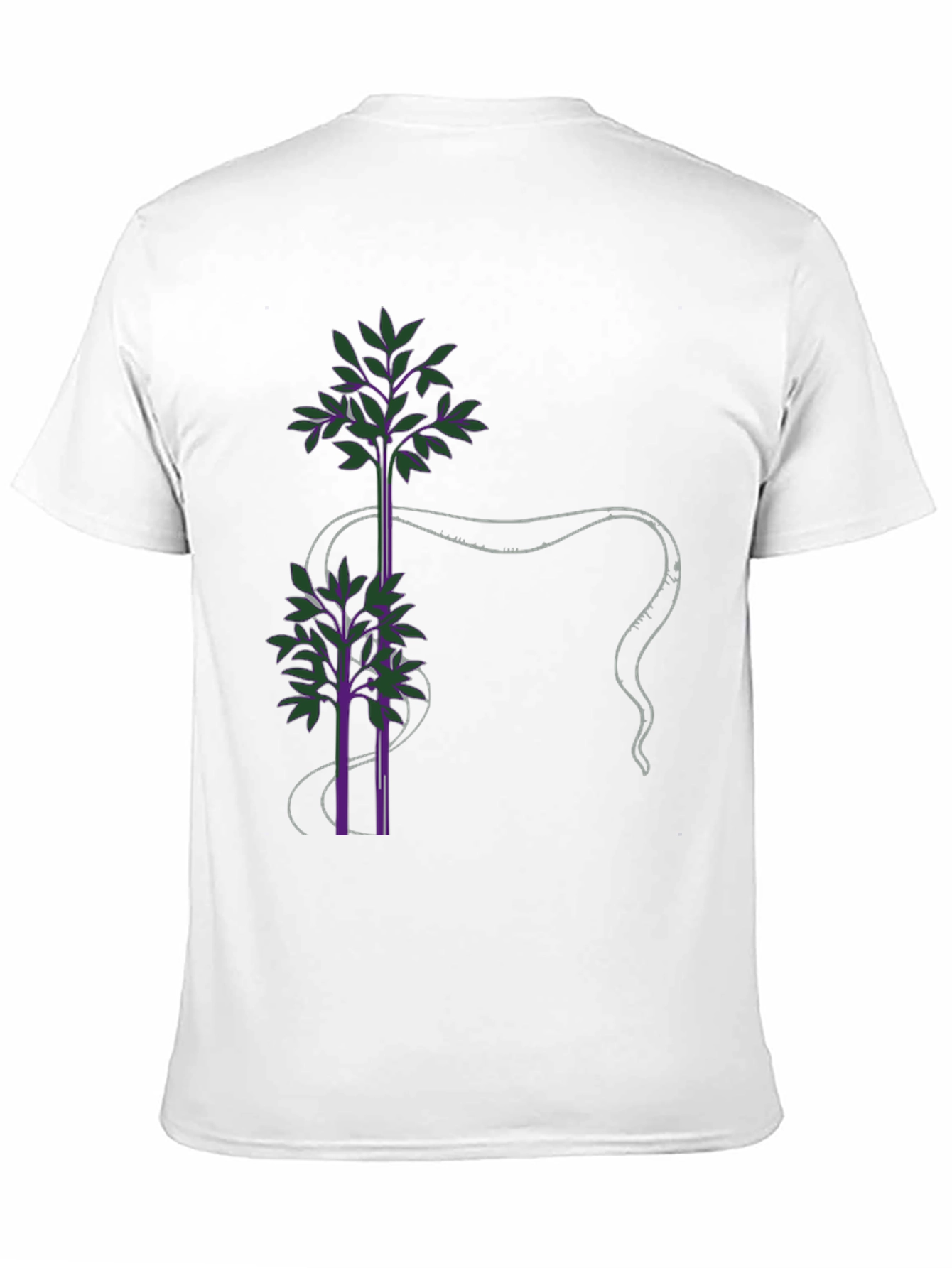 Unique Tree Design Black T-Shirt