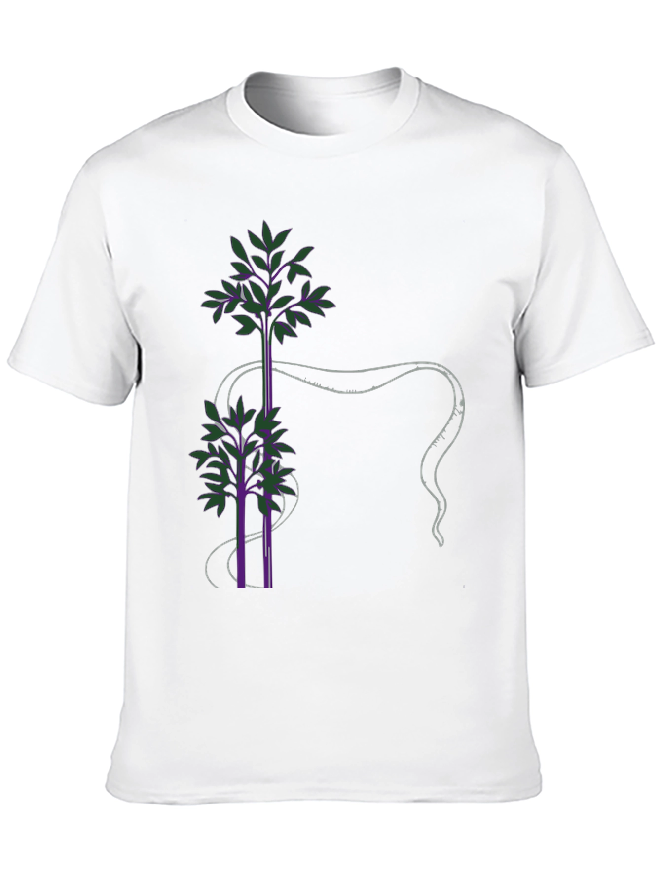 Unique Tree Design Black T-Shirt