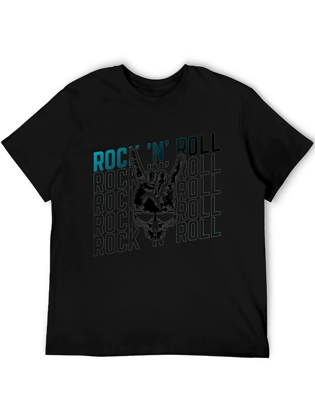 Rock N Roll Skull Graphic T-Shirt