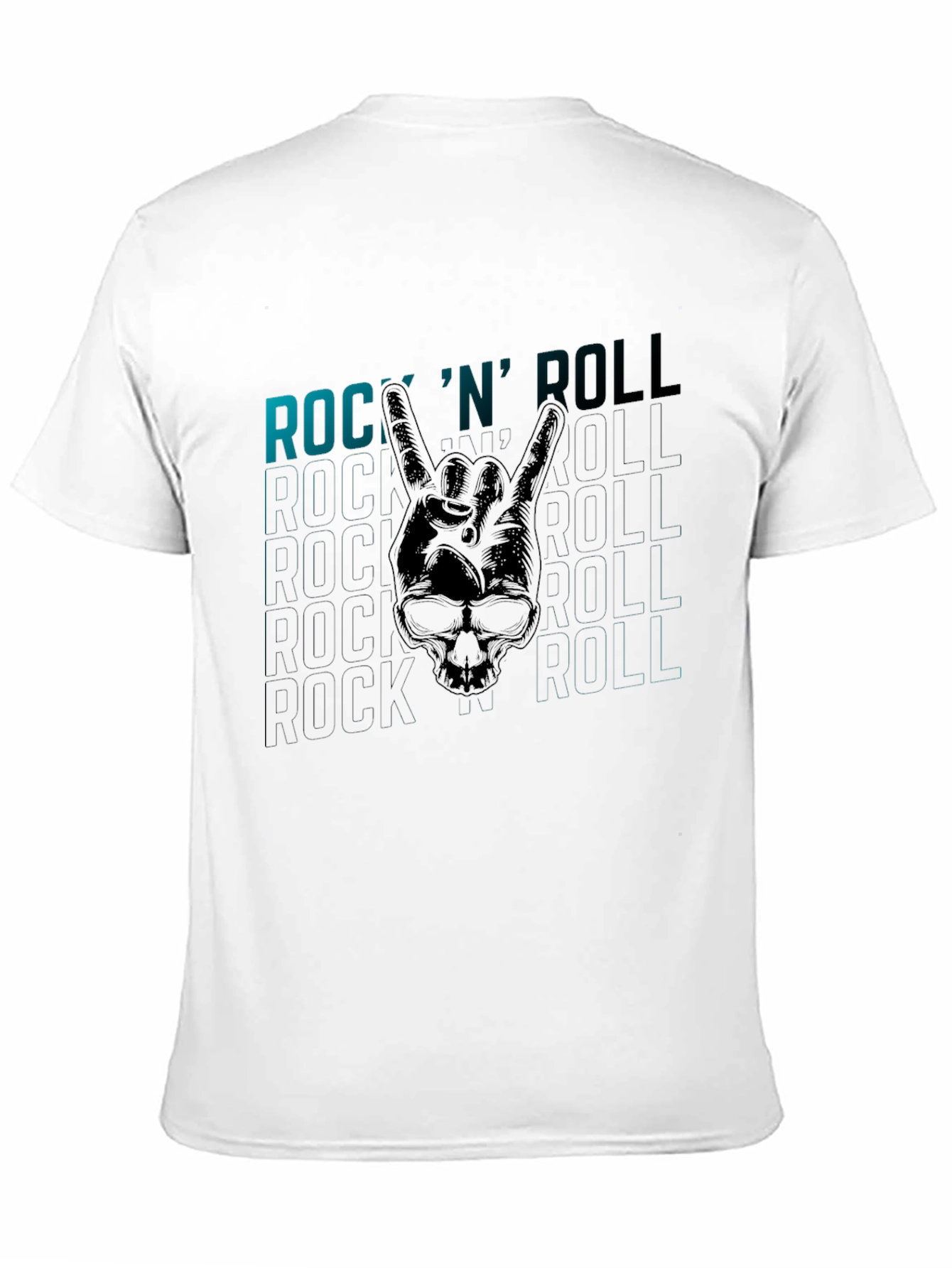 Rock N Roll Skull Graphic T-Shirt