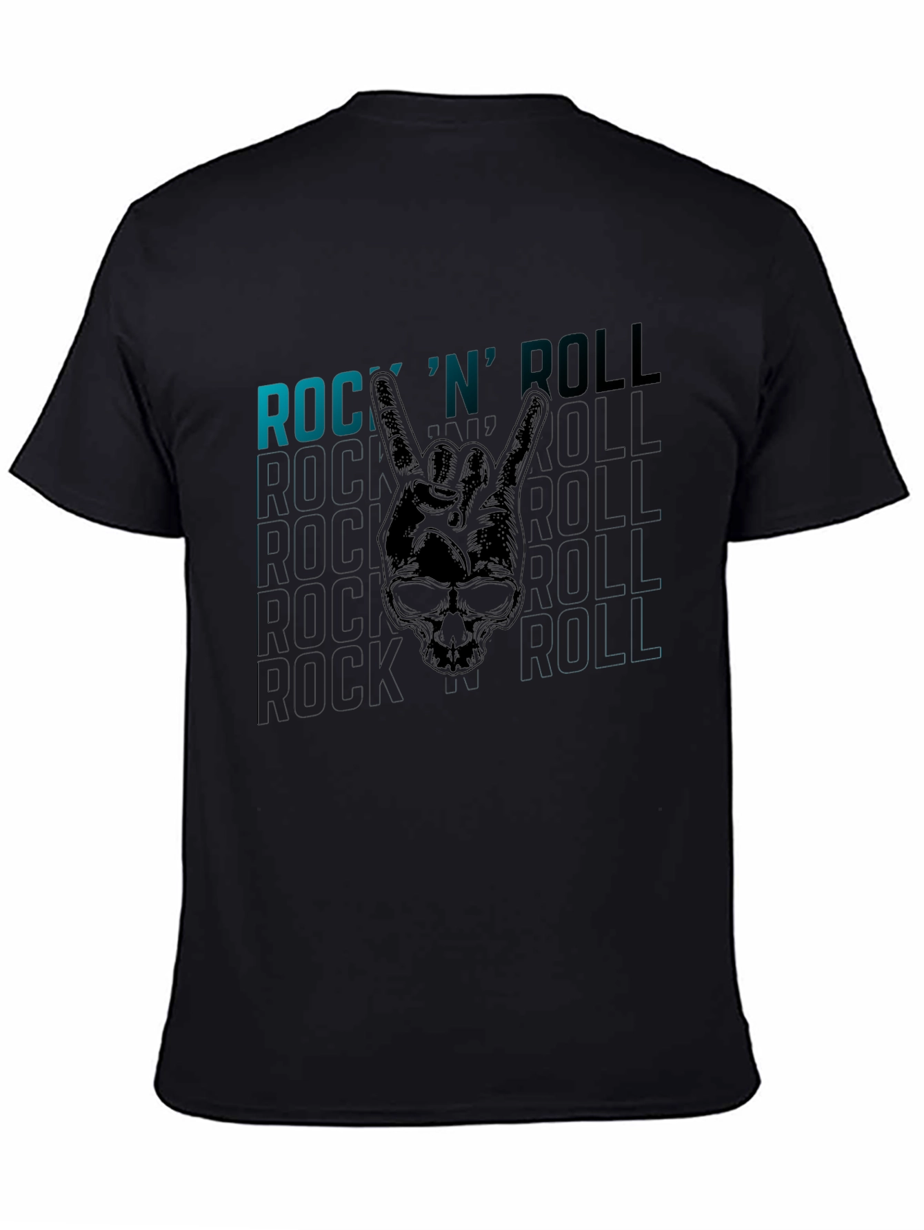 Rock N Roll Skull Graphic T-Shirt