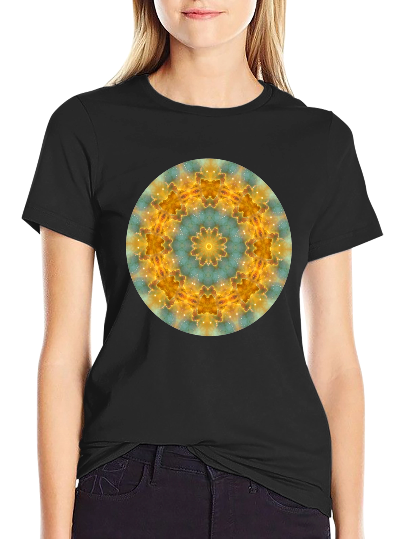 Cosmic Mandala Black T-Shirt