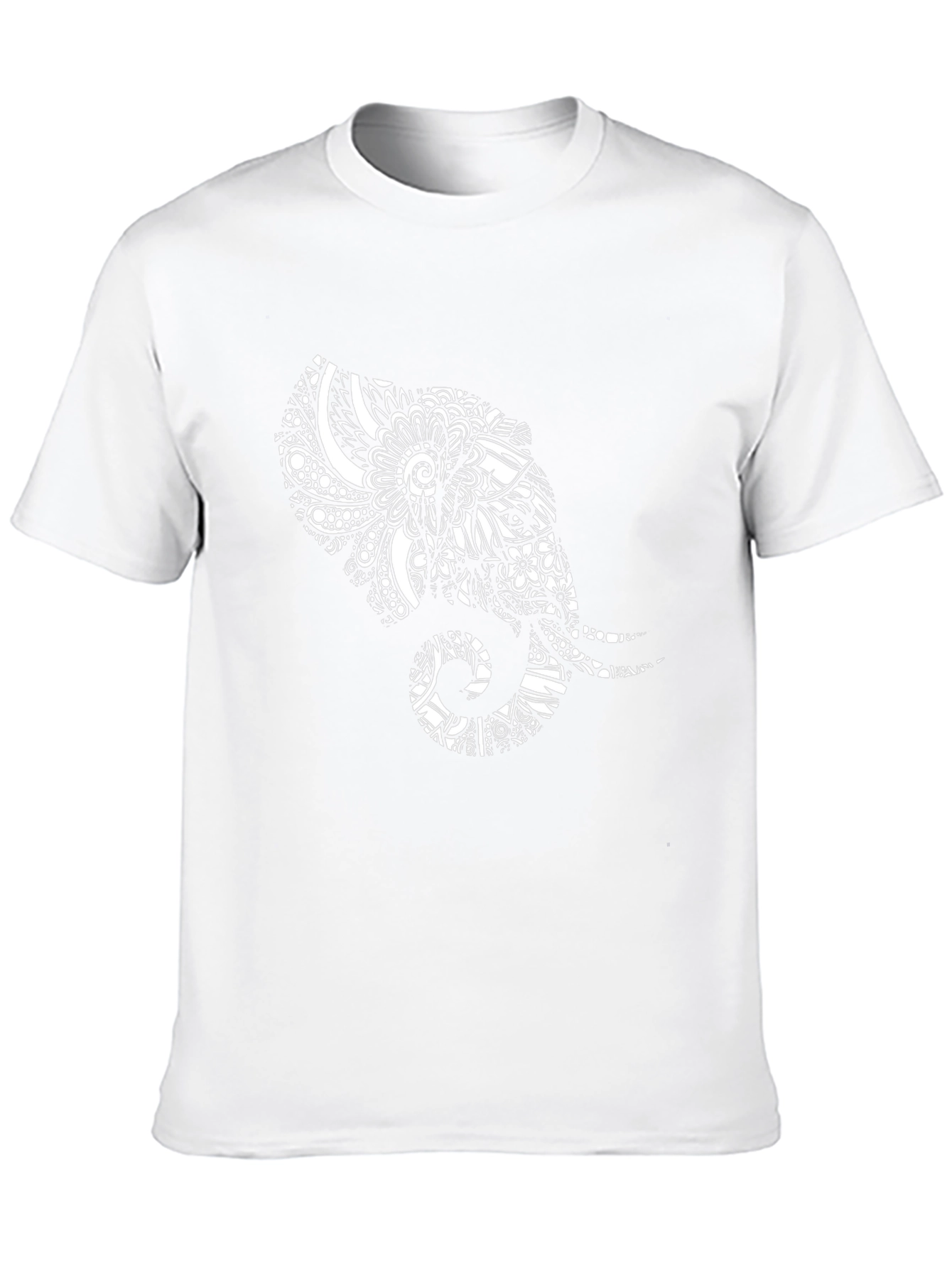 Elephant Mandala Print Black T-Shirt