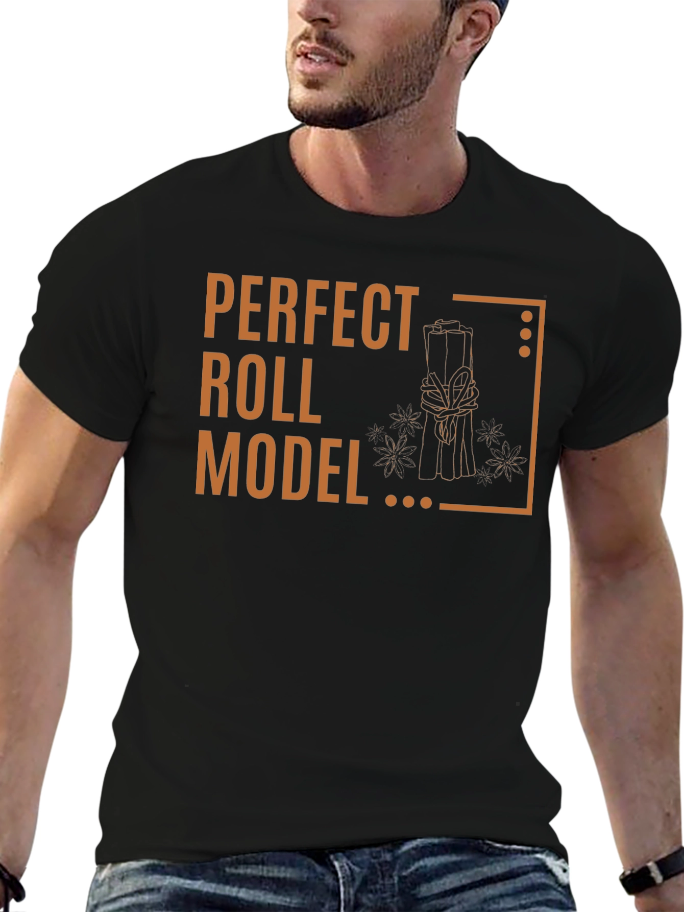 Perfect Roll Model Graphic T-Shirt - Cinnamon Pun Tee