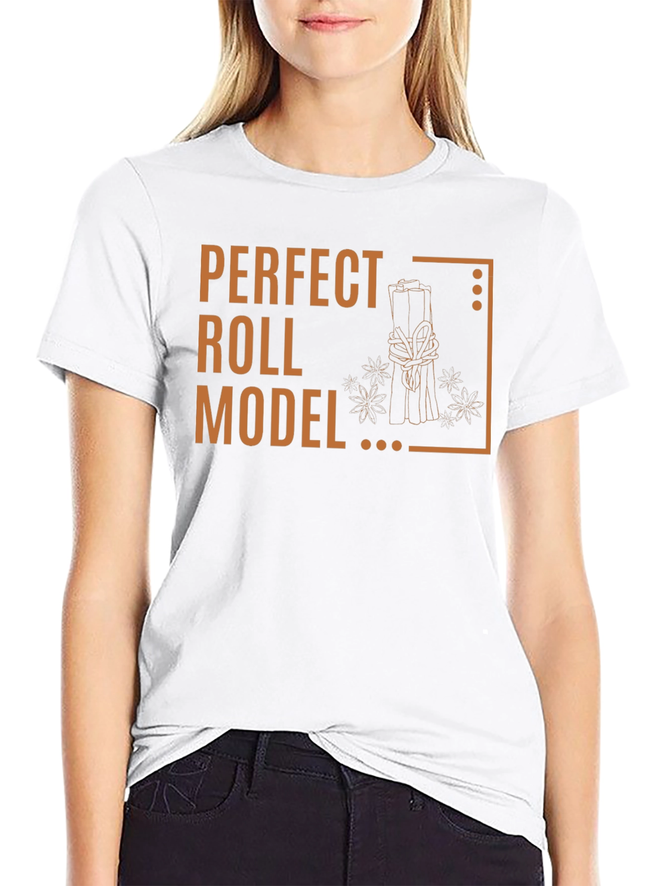 Perfect Roll Model Graphic T-Shirt - Cinnamon Pun Tee
