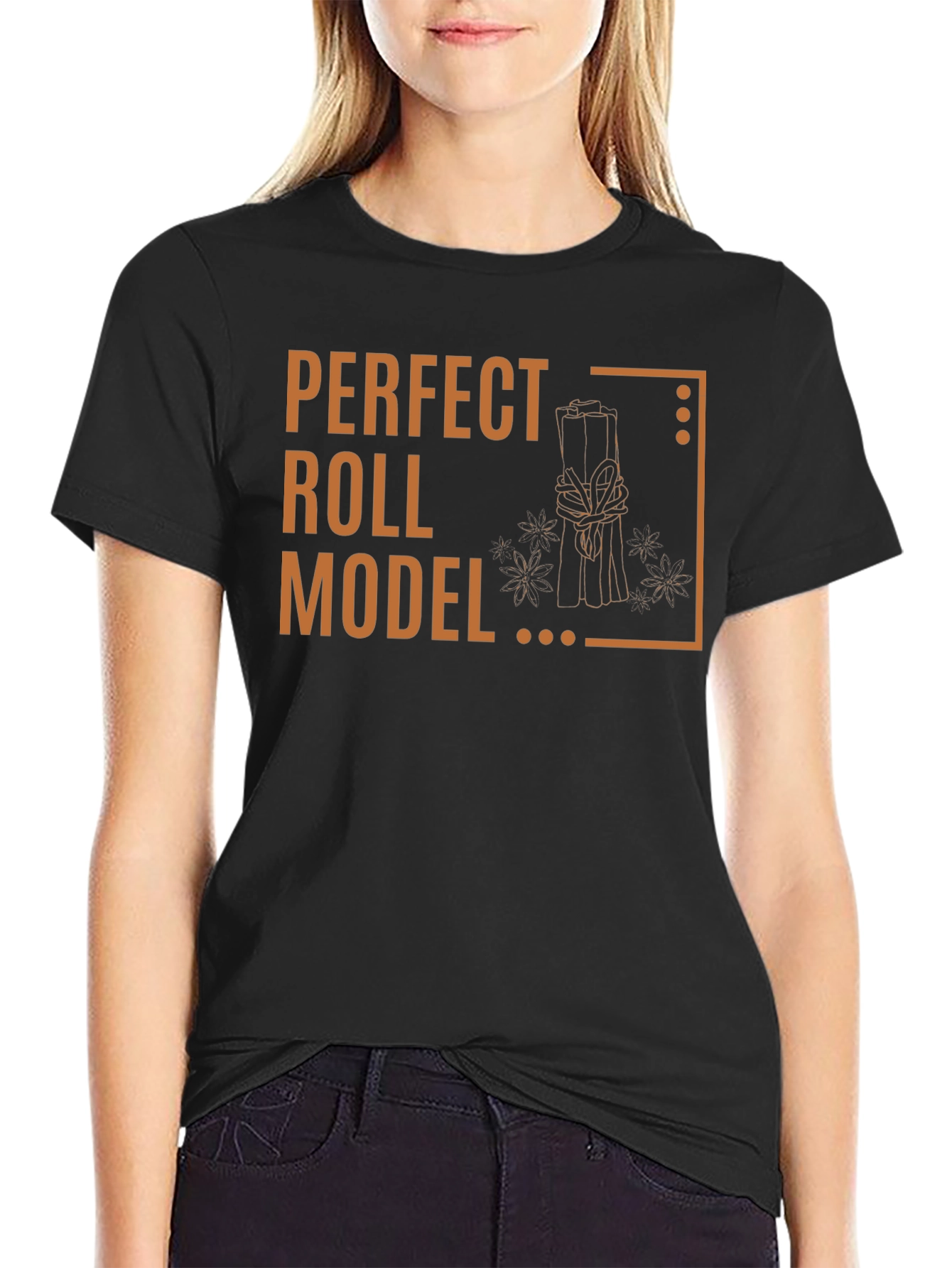 Perfect Roll Model Graphic T-Shirt - Cinnamon Pun Tee