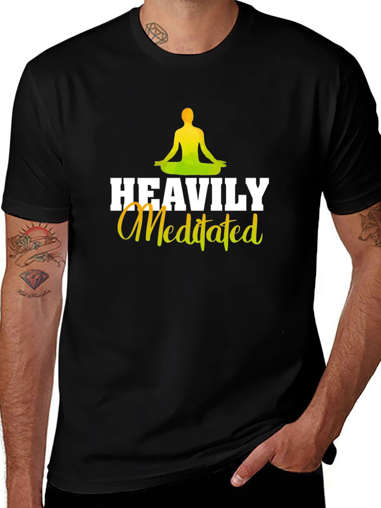 Heavily Meditated Graphic Tee - Yoga & Meditation Shirt