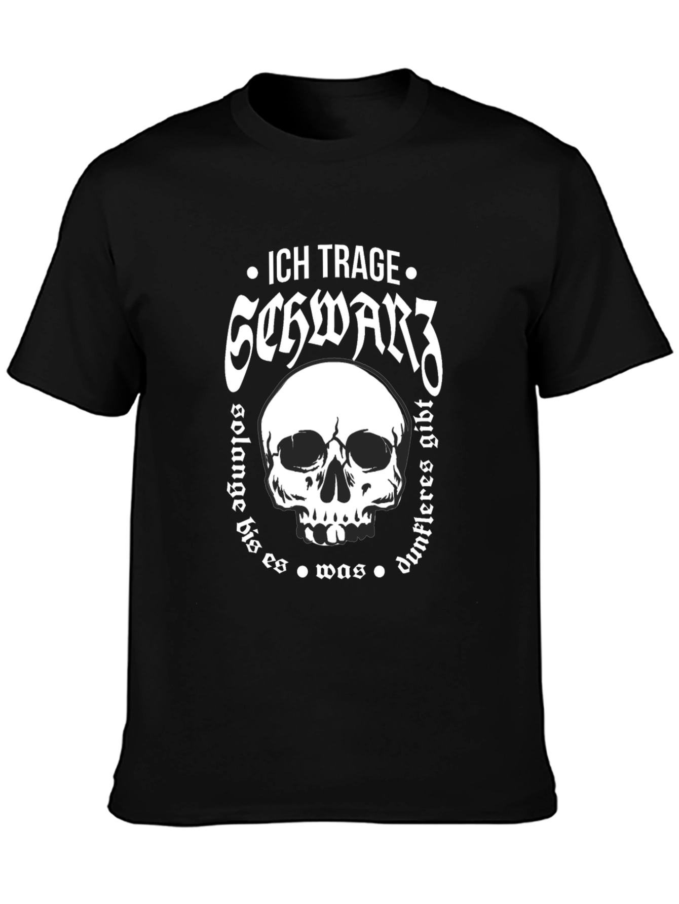 Ich Trage Schwarz Skull Graphic T-Shirt