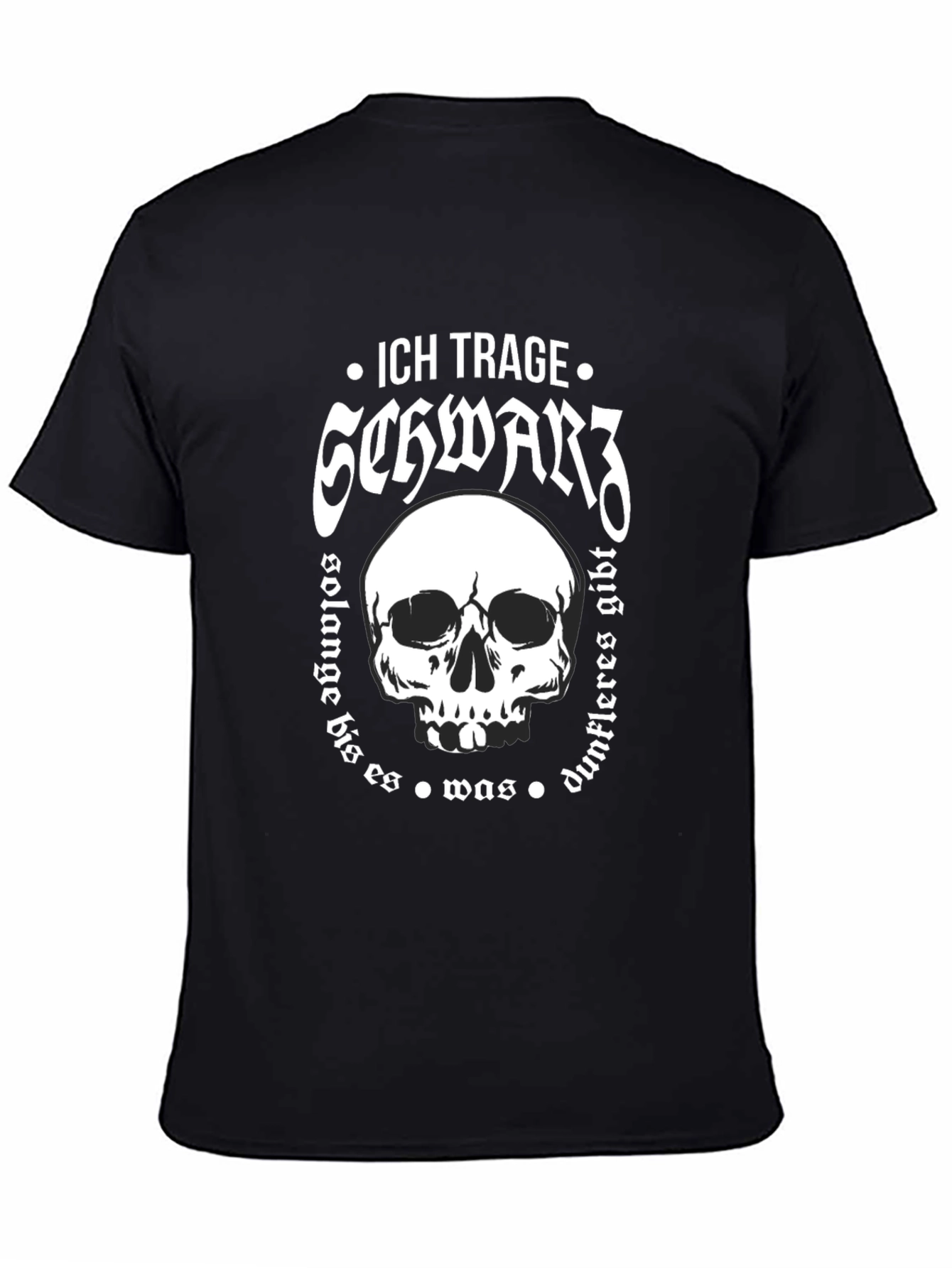 Ich Trage Schwarz Skull Graphic T-Shirt