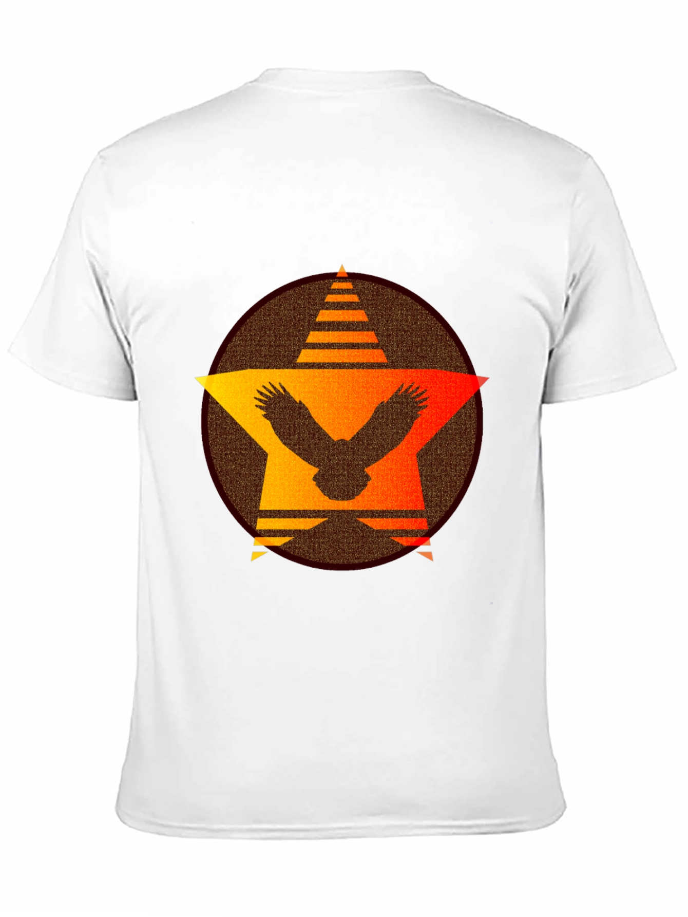 Sunset Eagle Star Graphic Tee - Black