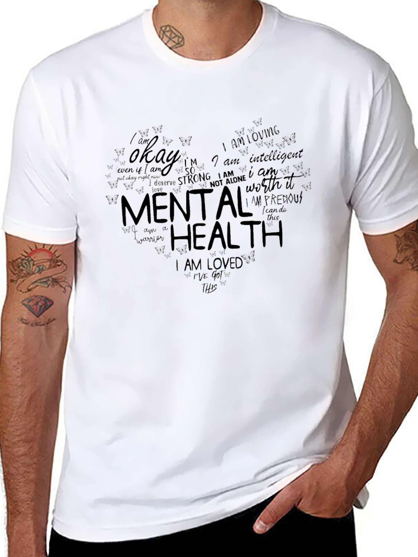 Mental Health Heart T-Shirt - Positive Affirmations Tee