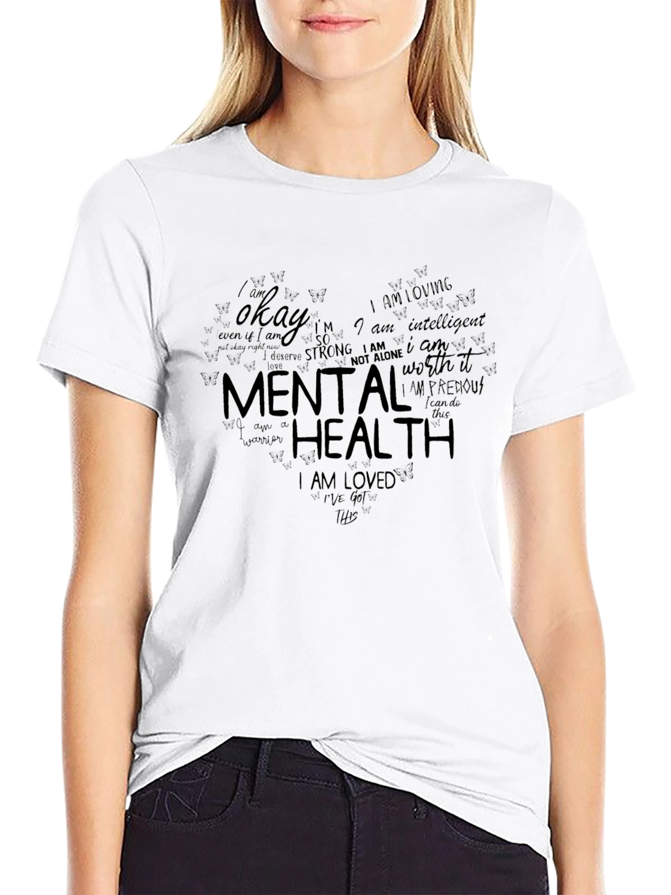 Mental Health Heart T-Shirt - Positive Affirmations Tee