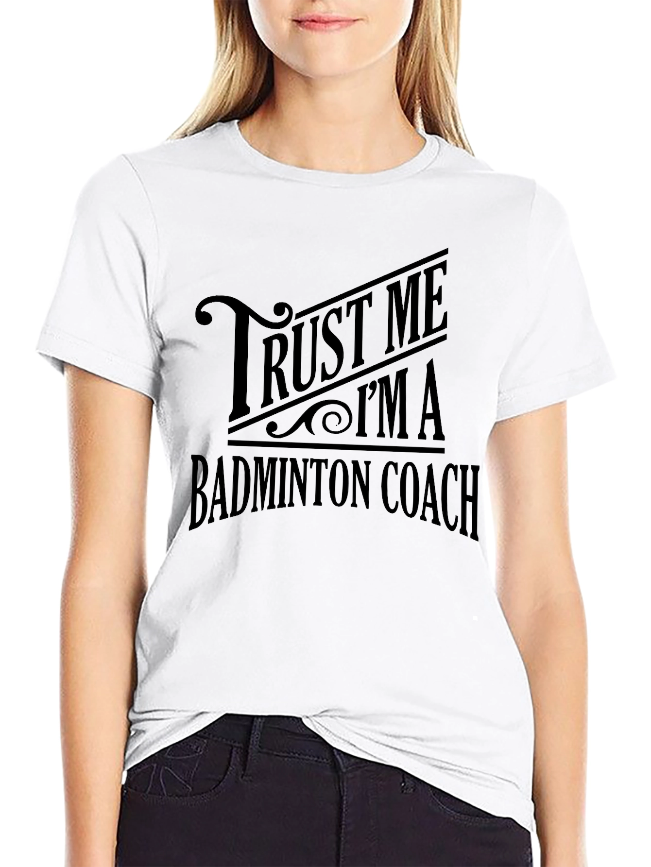 Trust Me Im a Badminton Coach Black T-Shirt